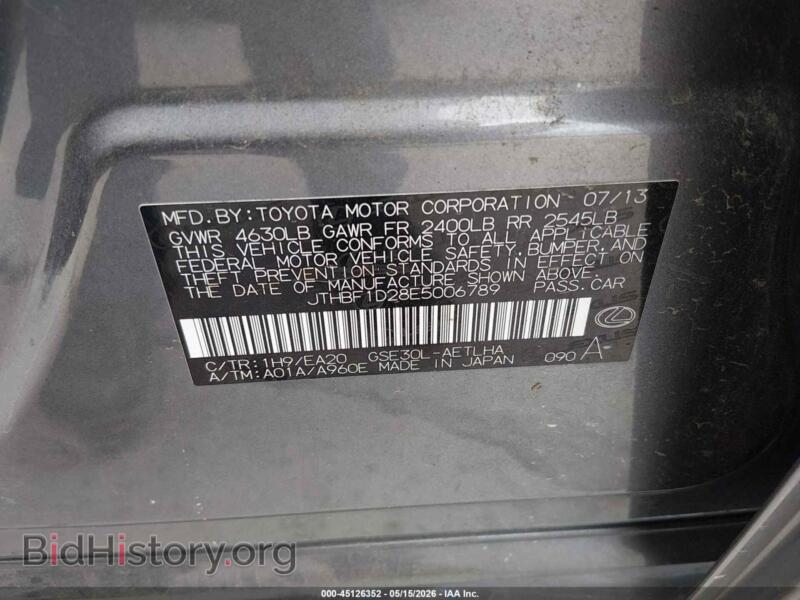2014 Lexus IS 250 (VIN JTHBF1D28E5006789) — photo 9 of 16