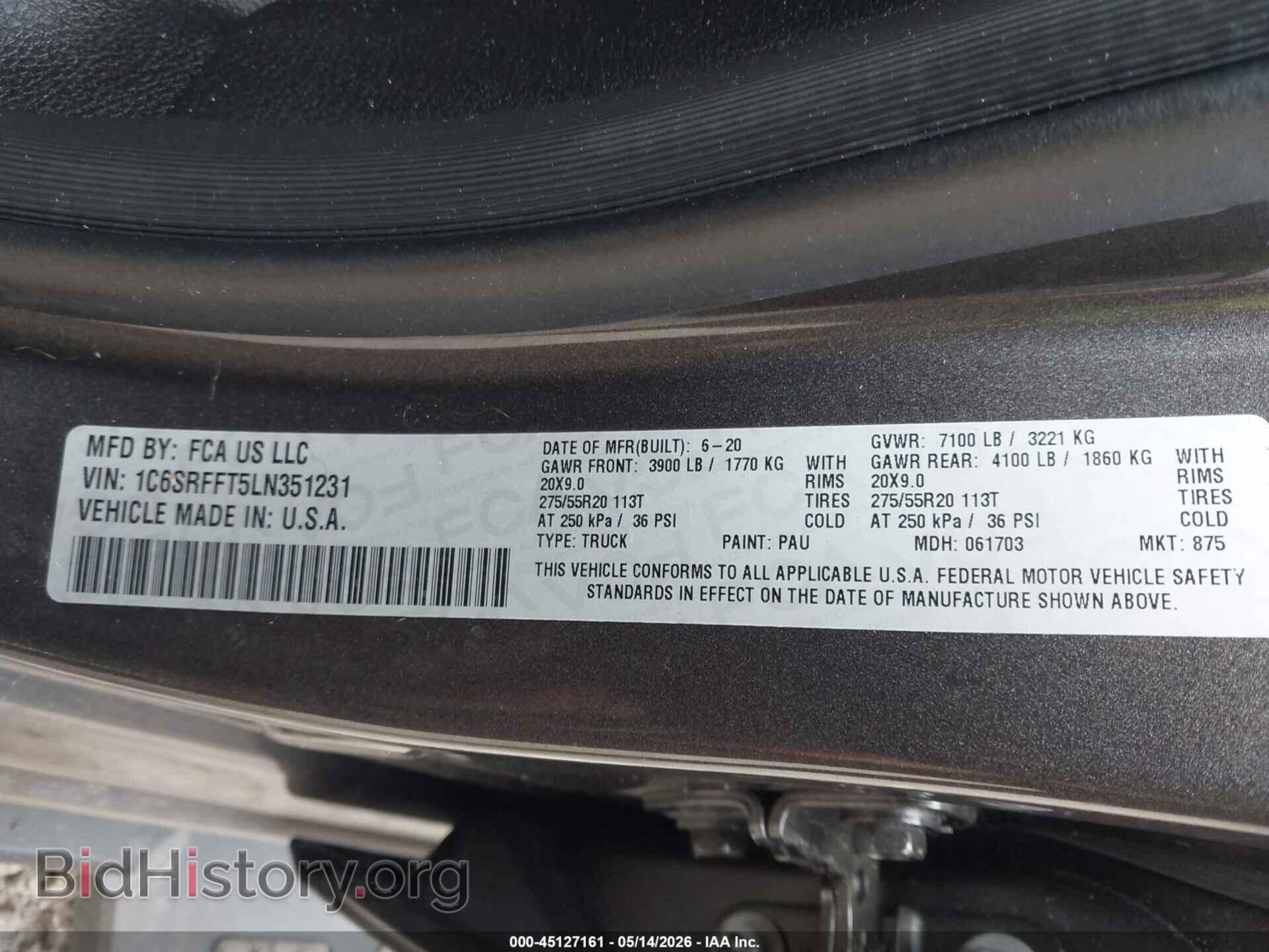 2020 RAM 1500 - VIN: 1C6SRFFT5LN351231 - Фото 9