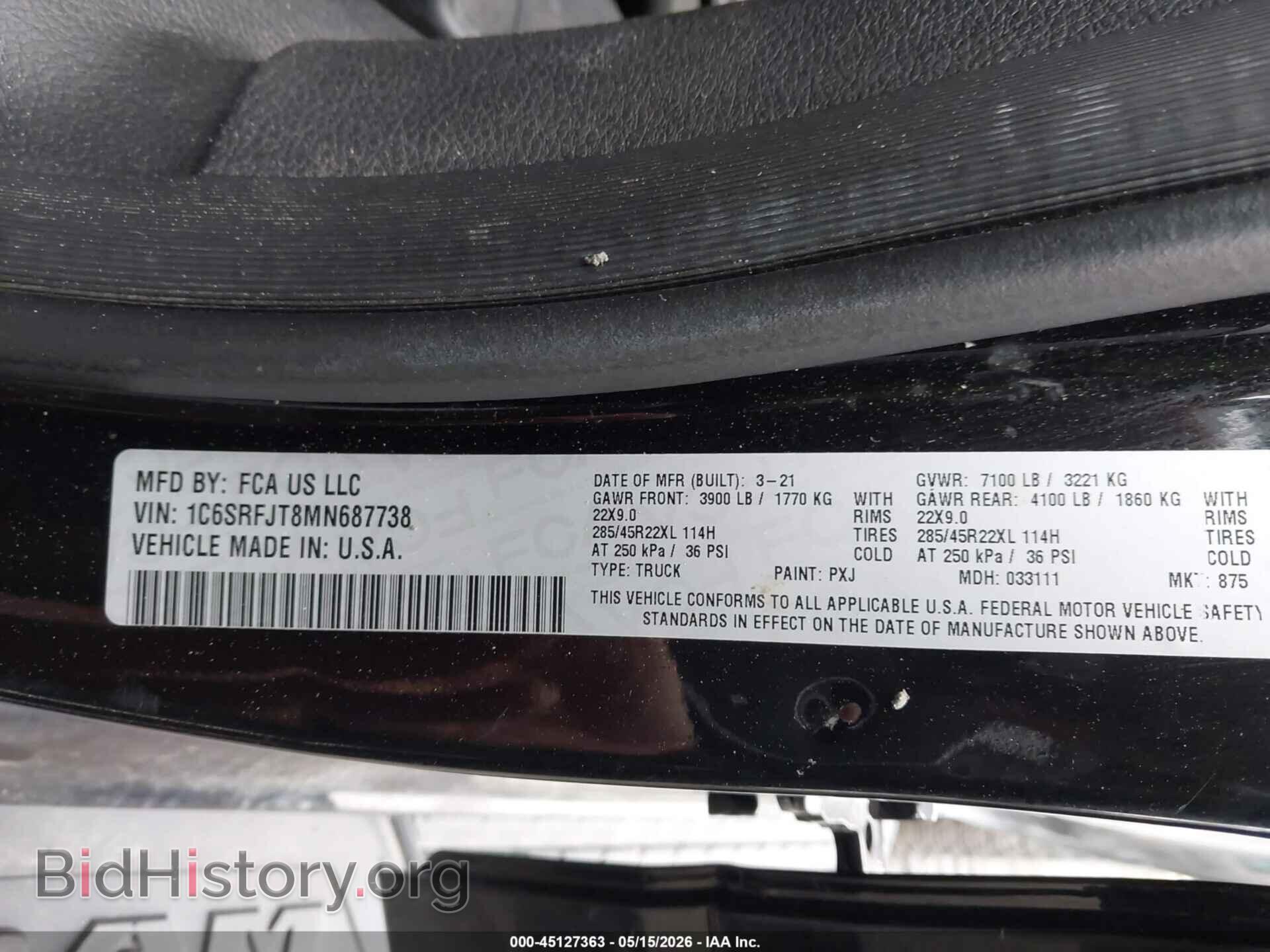 2021 RAM 1500 - VIN: 1C6SRFJT8MN687738 - Фото 9