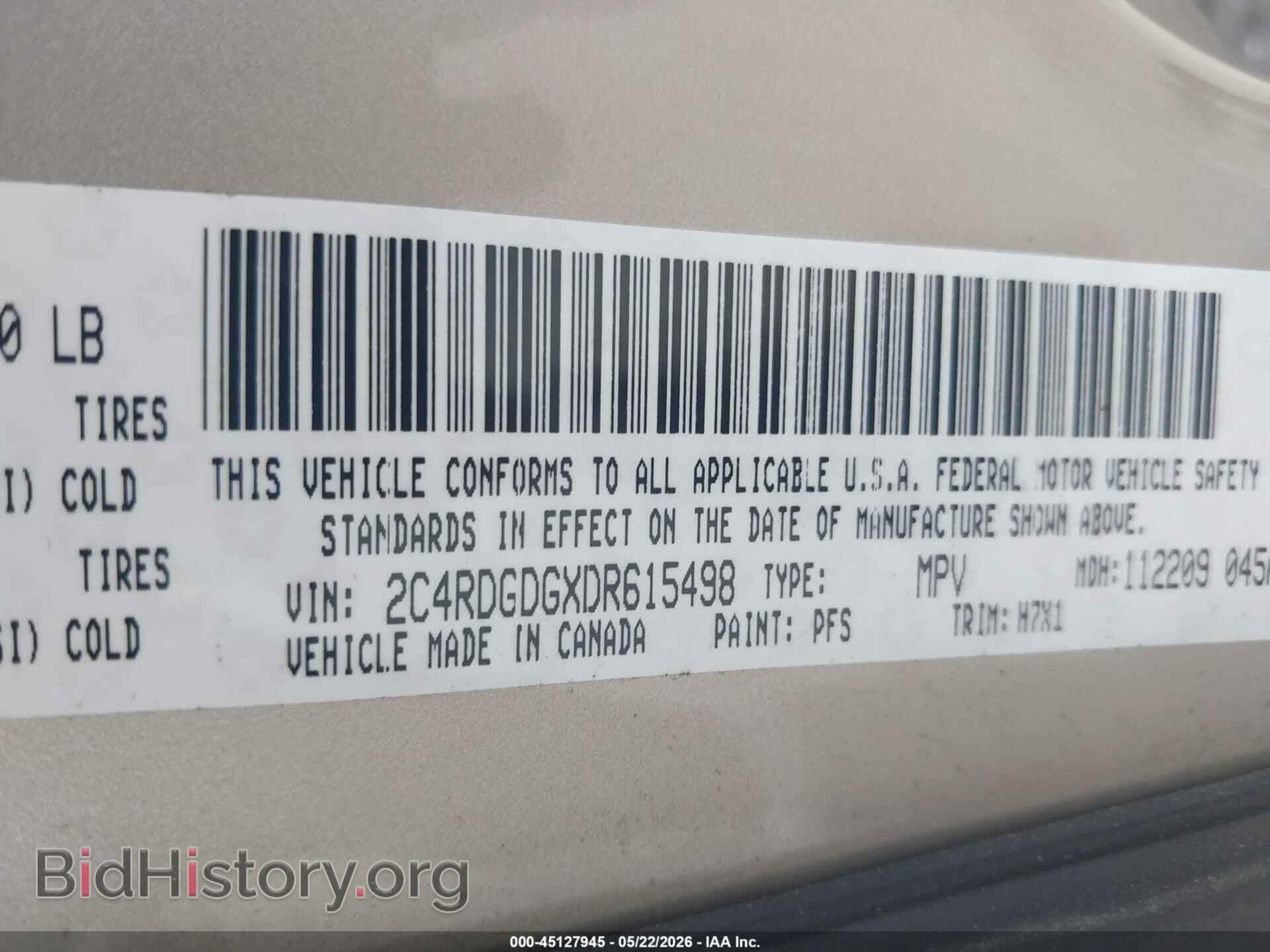 2013 DODGE GRAND CARAVAN - VIN: 2C4RDGDGXDR615498 - Фото 9