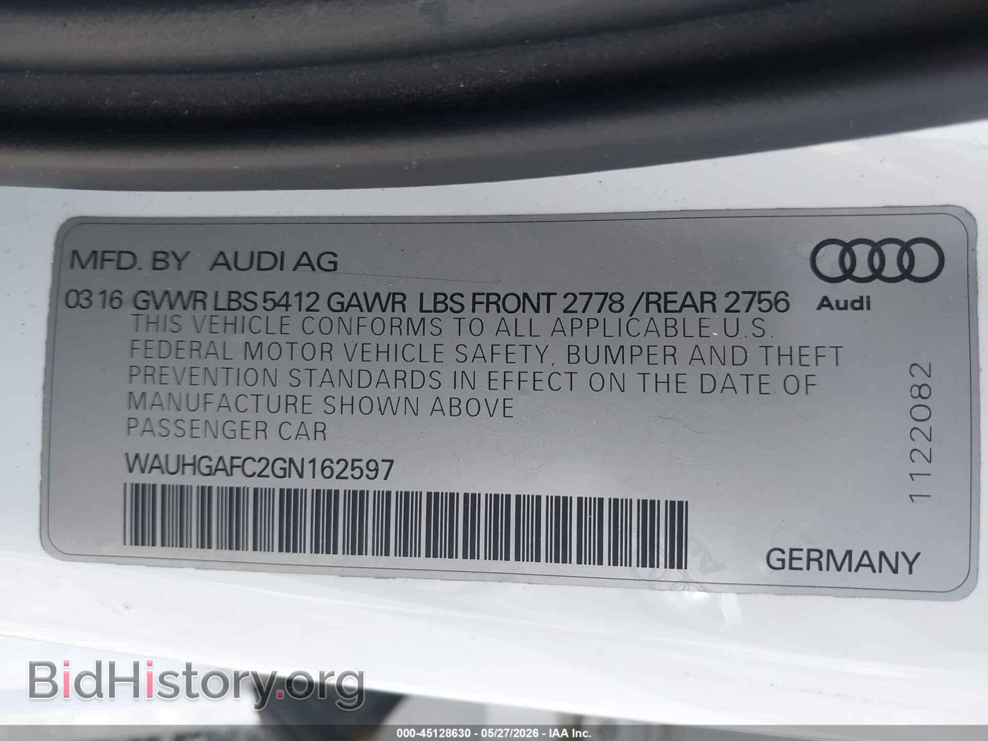 2016 AUDI A6 - VIN: WAUHGAFC2GN162597 - Фото 9