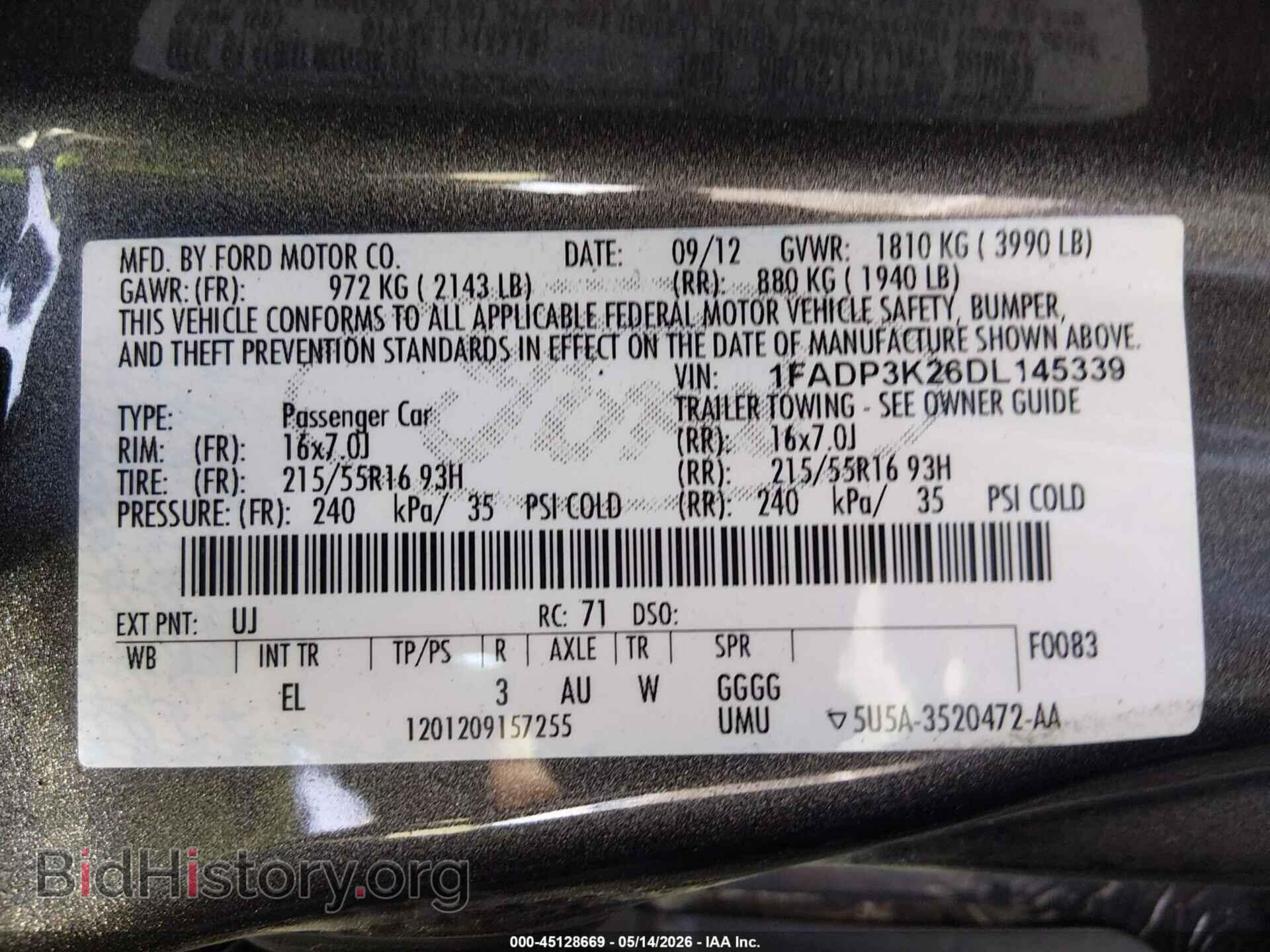 2013 FORD FOCUS - VIN: 1FADP3K26DL145339 - Фото 9