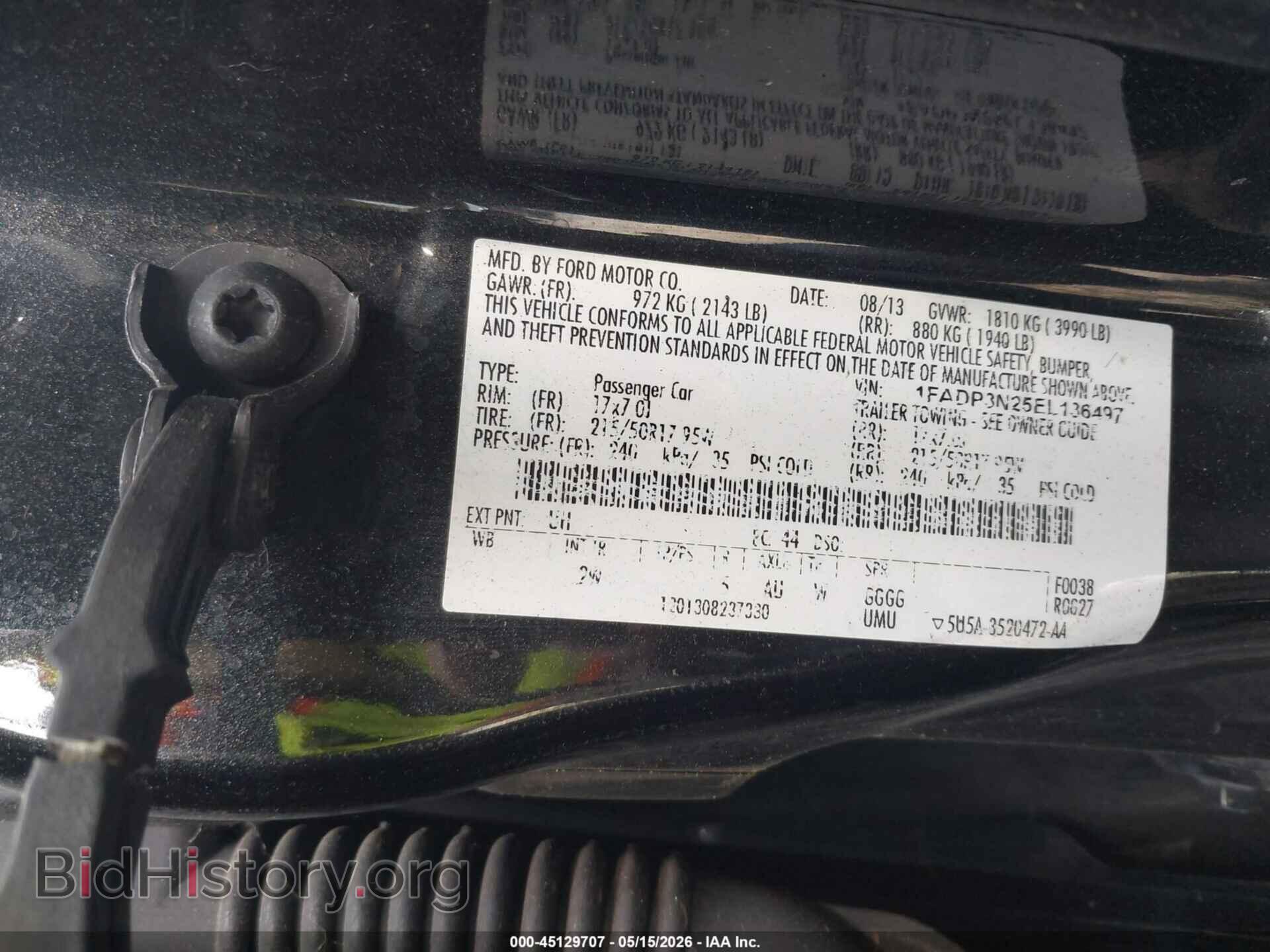 2014 FORD FOCUS - VIN: 1FADP3N25EL136497 - Фото 9