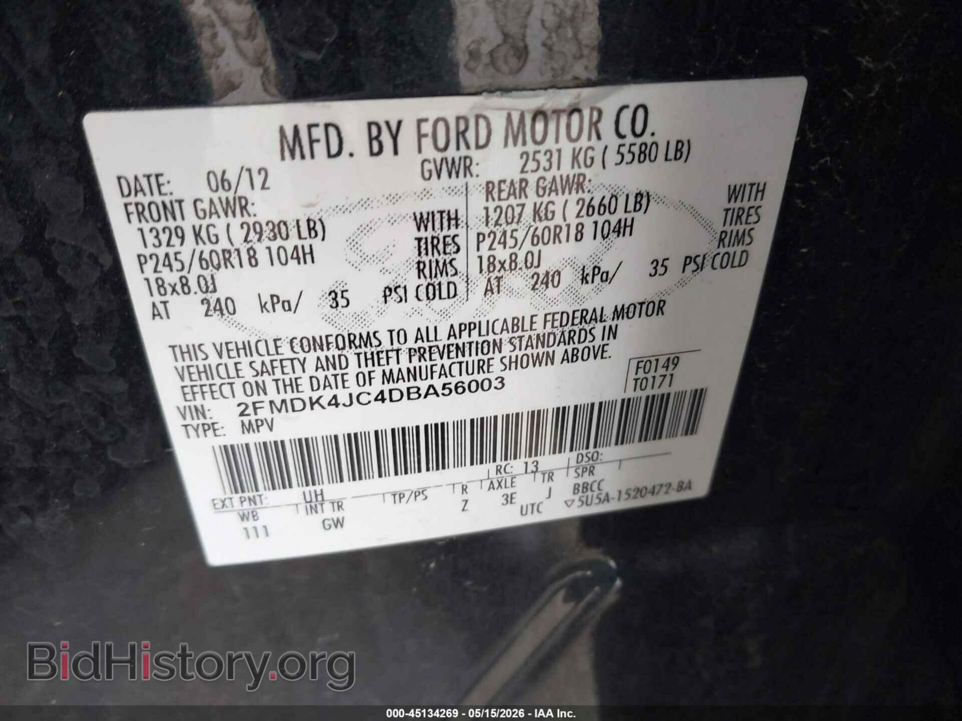 2013 FORD EDGE - VIN: 2FMDK4JC4DBA56003 - Photo 9