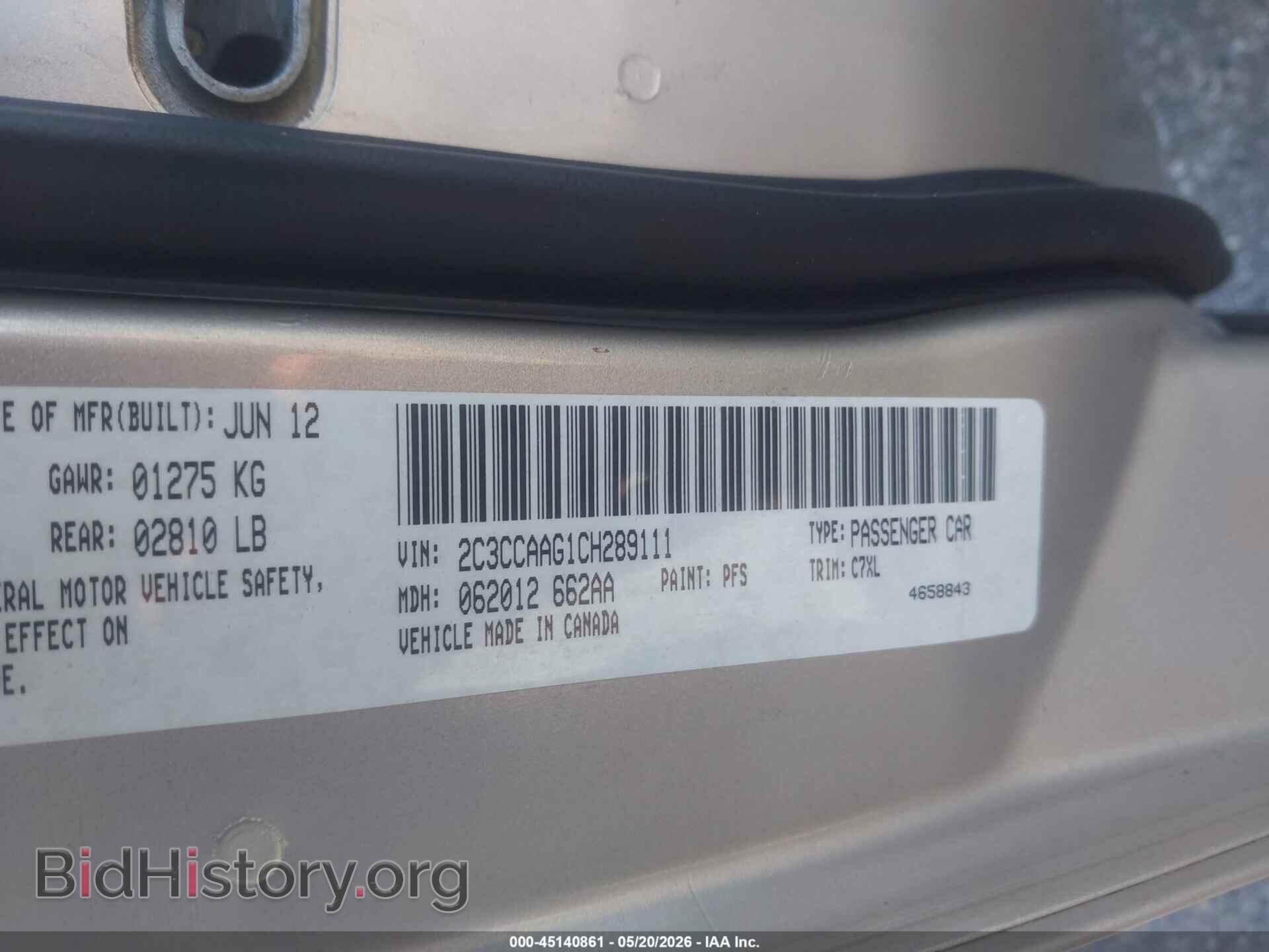 2012 CHRYSLER 300 - VIN: 2C3CCAAG1CH289111 - Photo 9