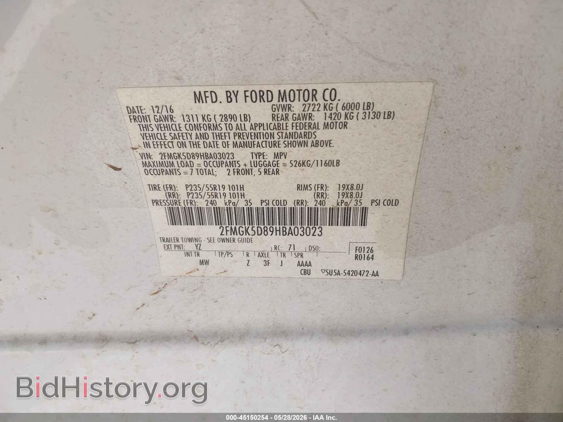 2017 FORD FLEX - VIN: 2FMGK5D89HBA03023 - Photo 9