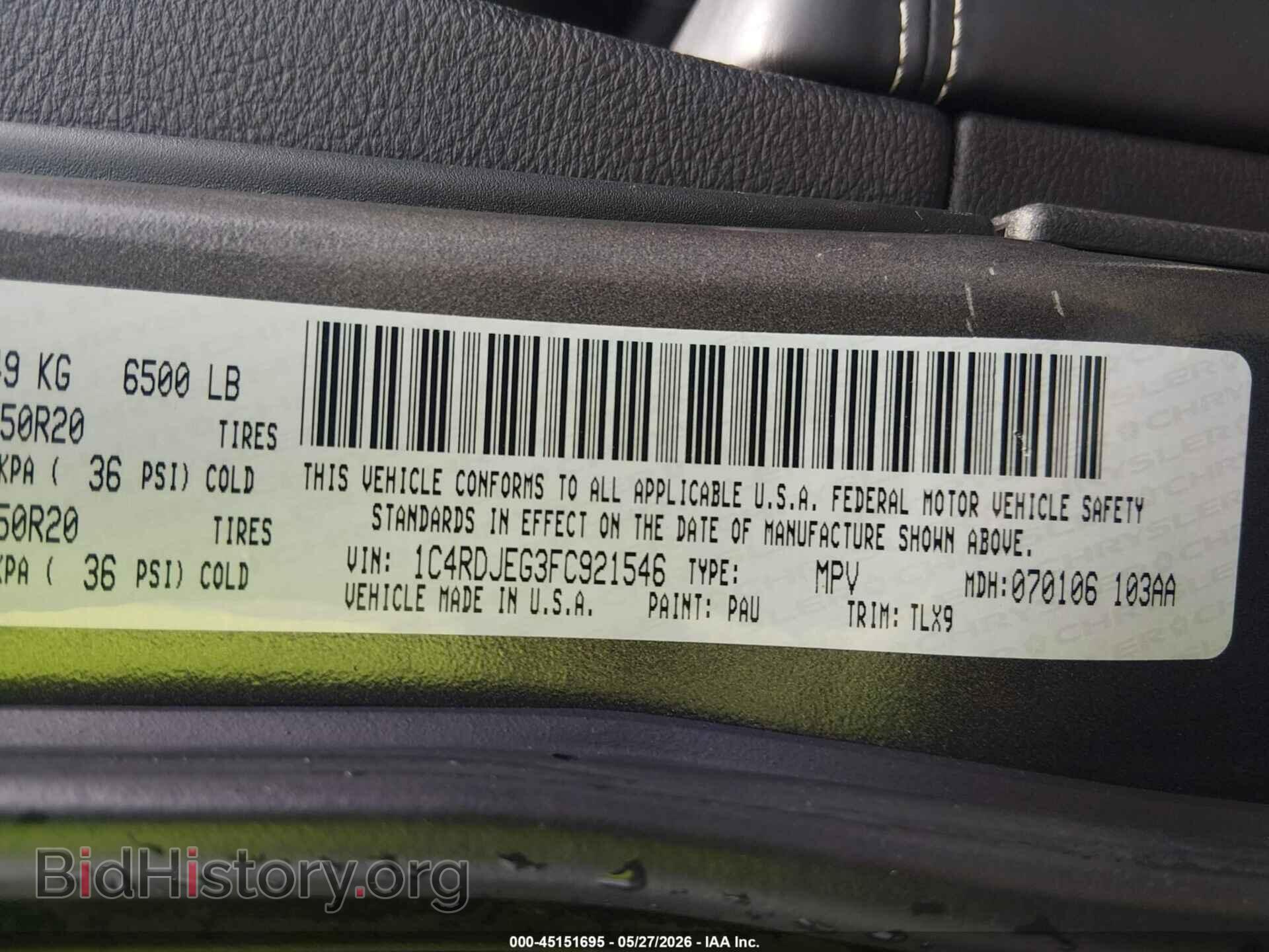 2015 DODGE DURANGO - VIN: 1C4RDJEG3FC921546 - Photo 9