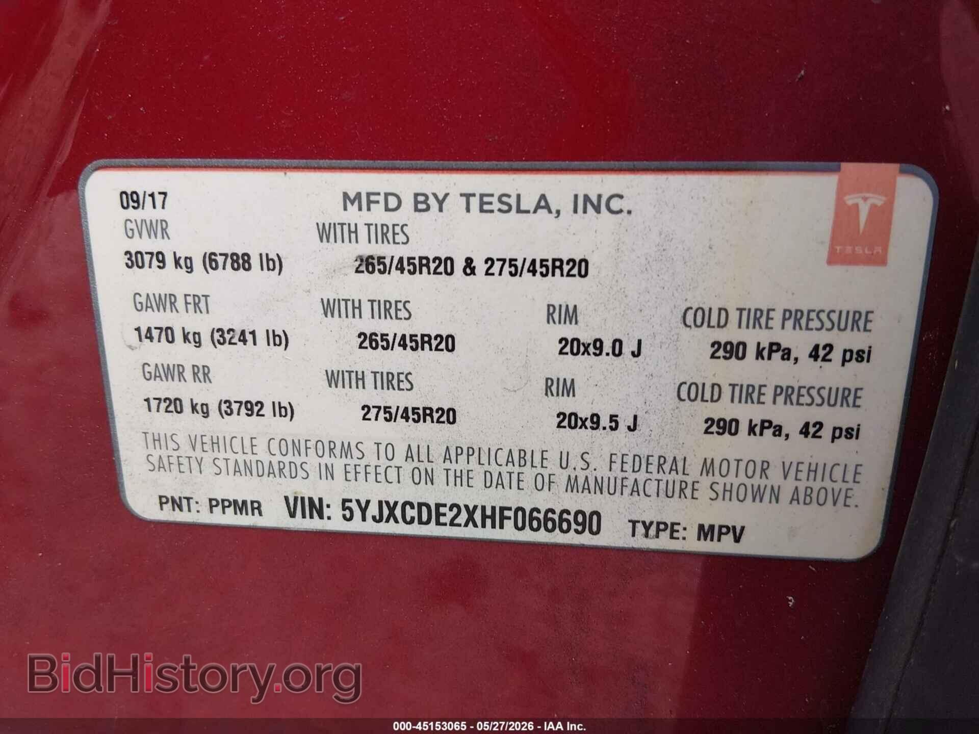 2017 TESLA MODEL X - VIN: 5YJXCDE2XHF066690 - Фото 9