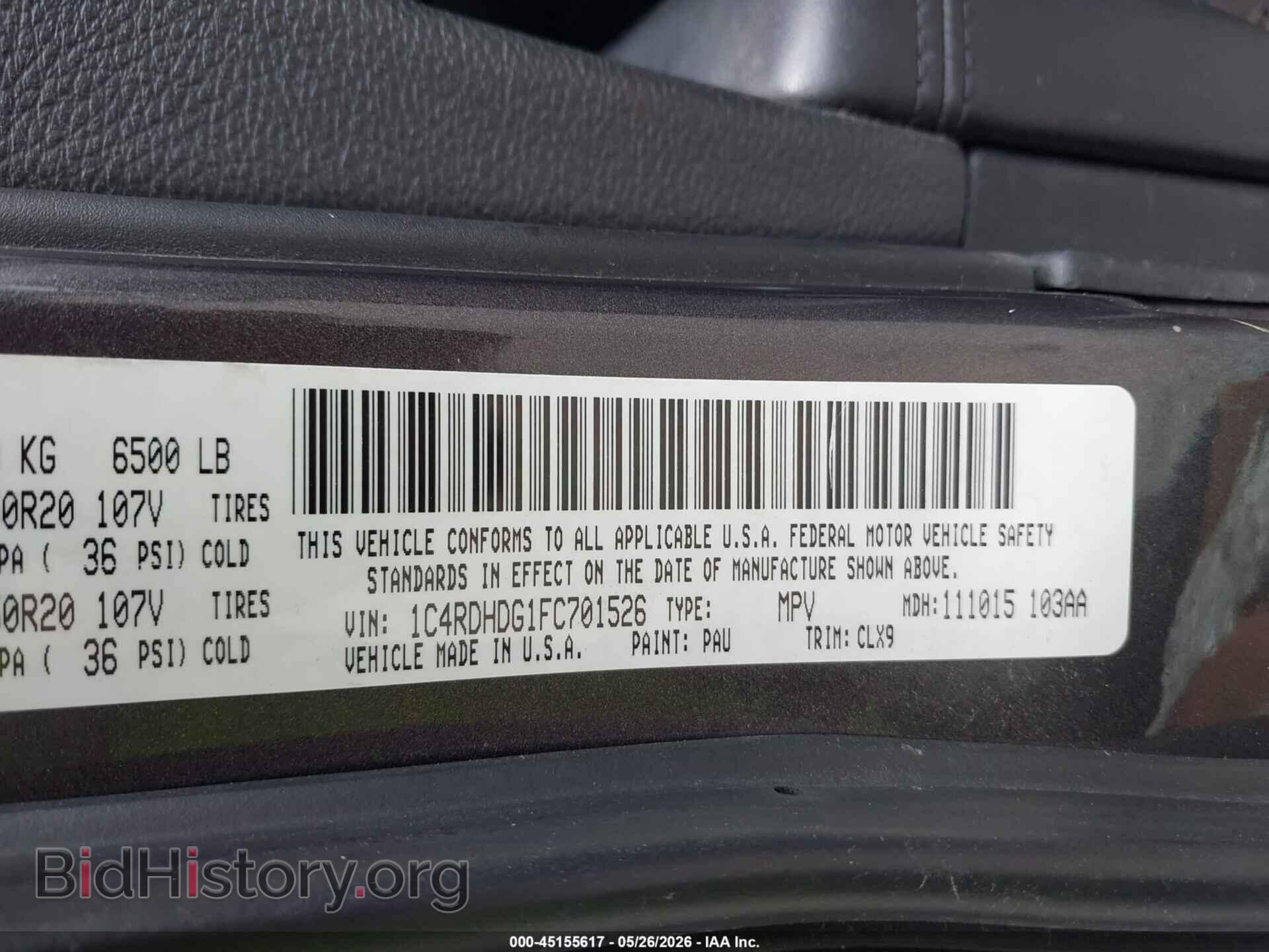 2015 DODGE DURANGO - VIN: 1C4RDHDG1FC701526 - Photo 9