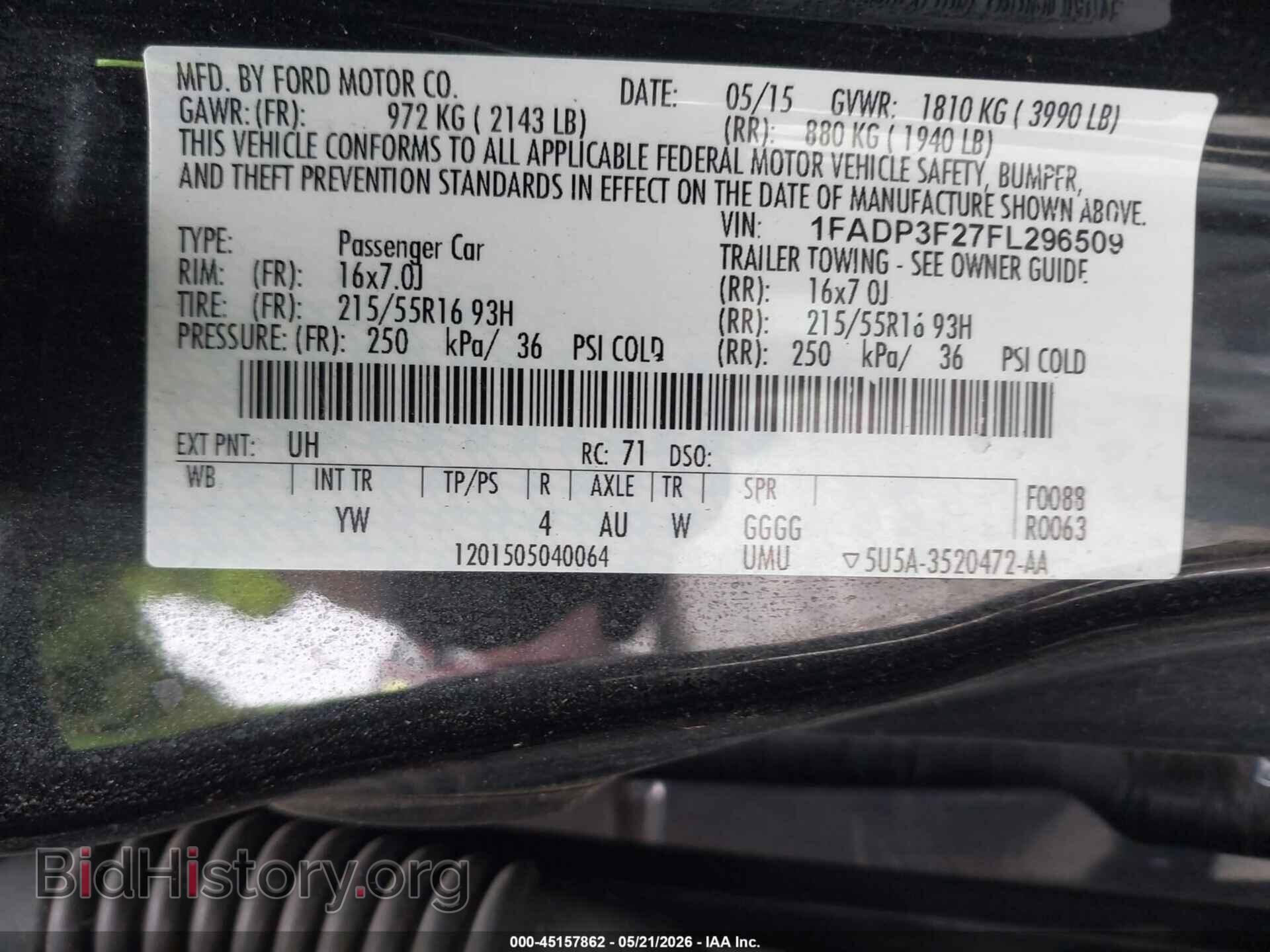 2015 FORD FOCUS - VIN: 1FADP3F27FL296509 - Photo 9