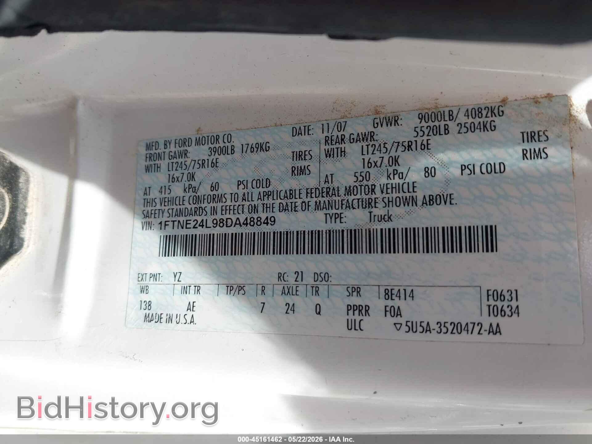2008 FORD E-250 - VIN: 1FTNE24L98DA48849 - Фото 9