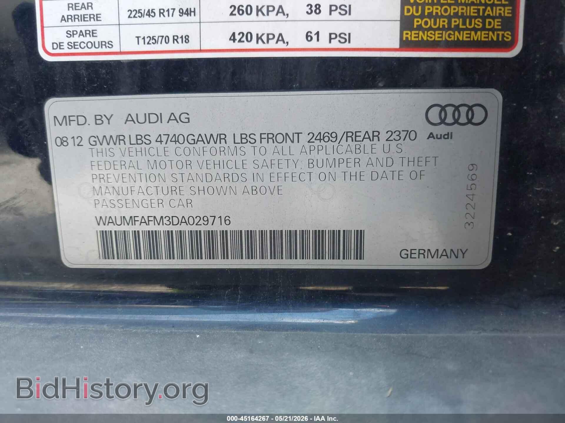2013 AUDI A3 - VIN: WAUMFAFM3DA029716 - Фото 9