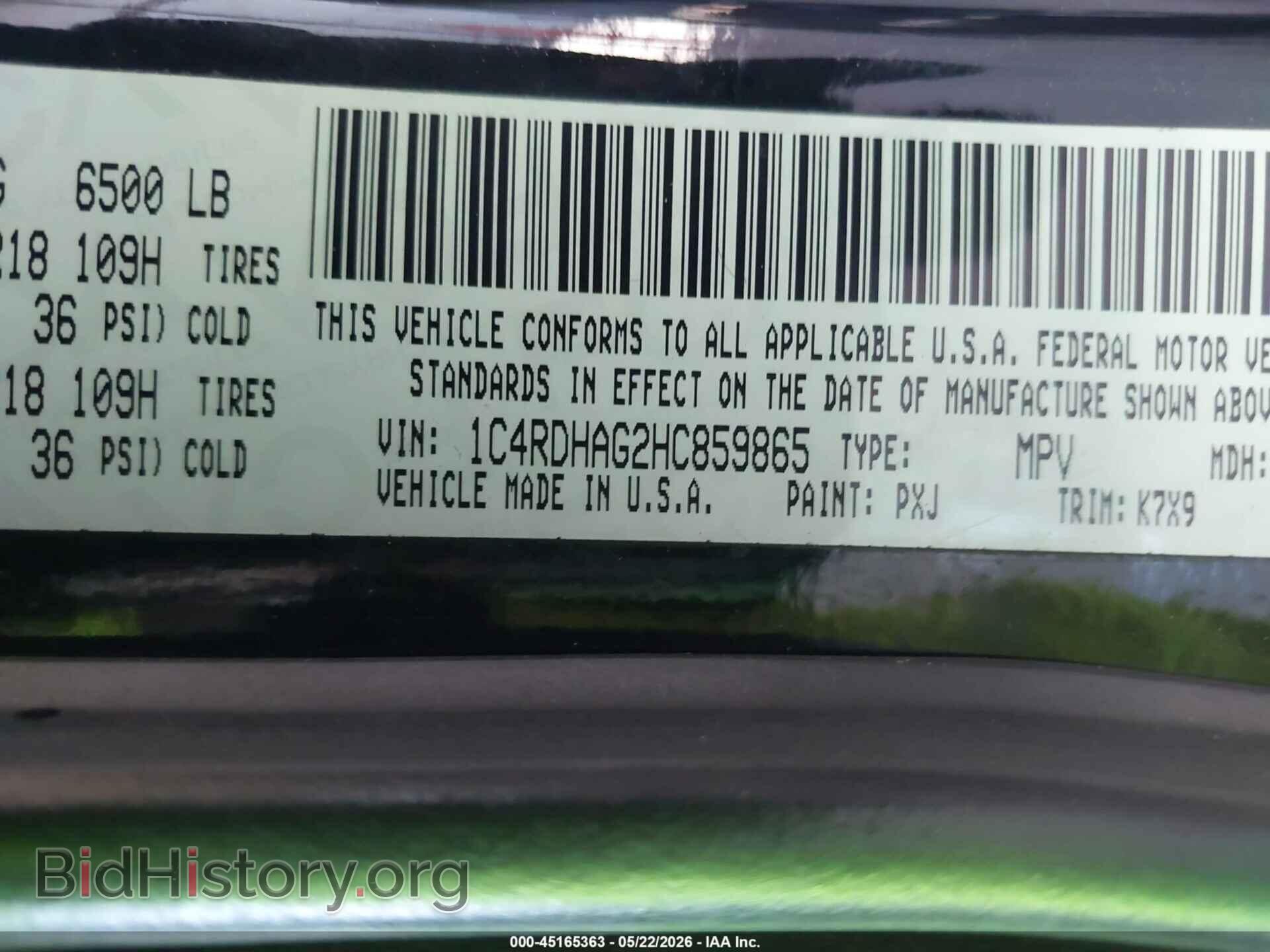 2017 DODGE DURANGO - VIN: 1C4RDHAG2HC859865 - Photo 9