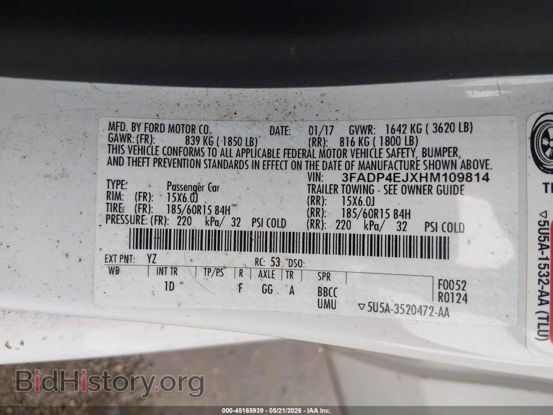 2017 FORD FIESTA - VIN: 3FADP4EJXHM109814 - Photo 9