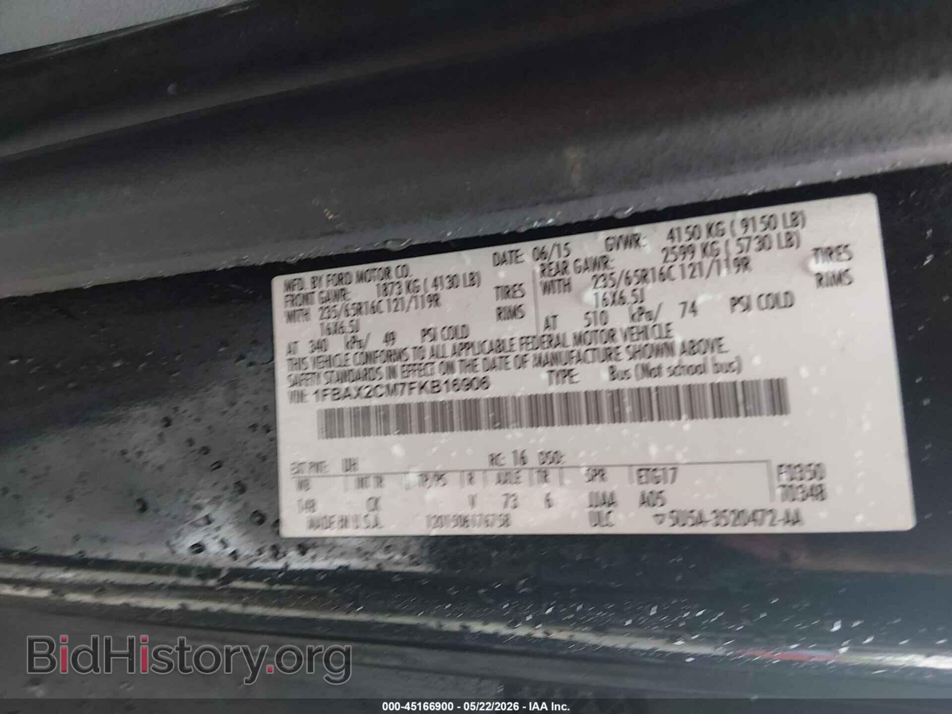 2015 FORD TRANSIT-350 - VIN: 1FBAX2CM7FKB16906 - Photo 9