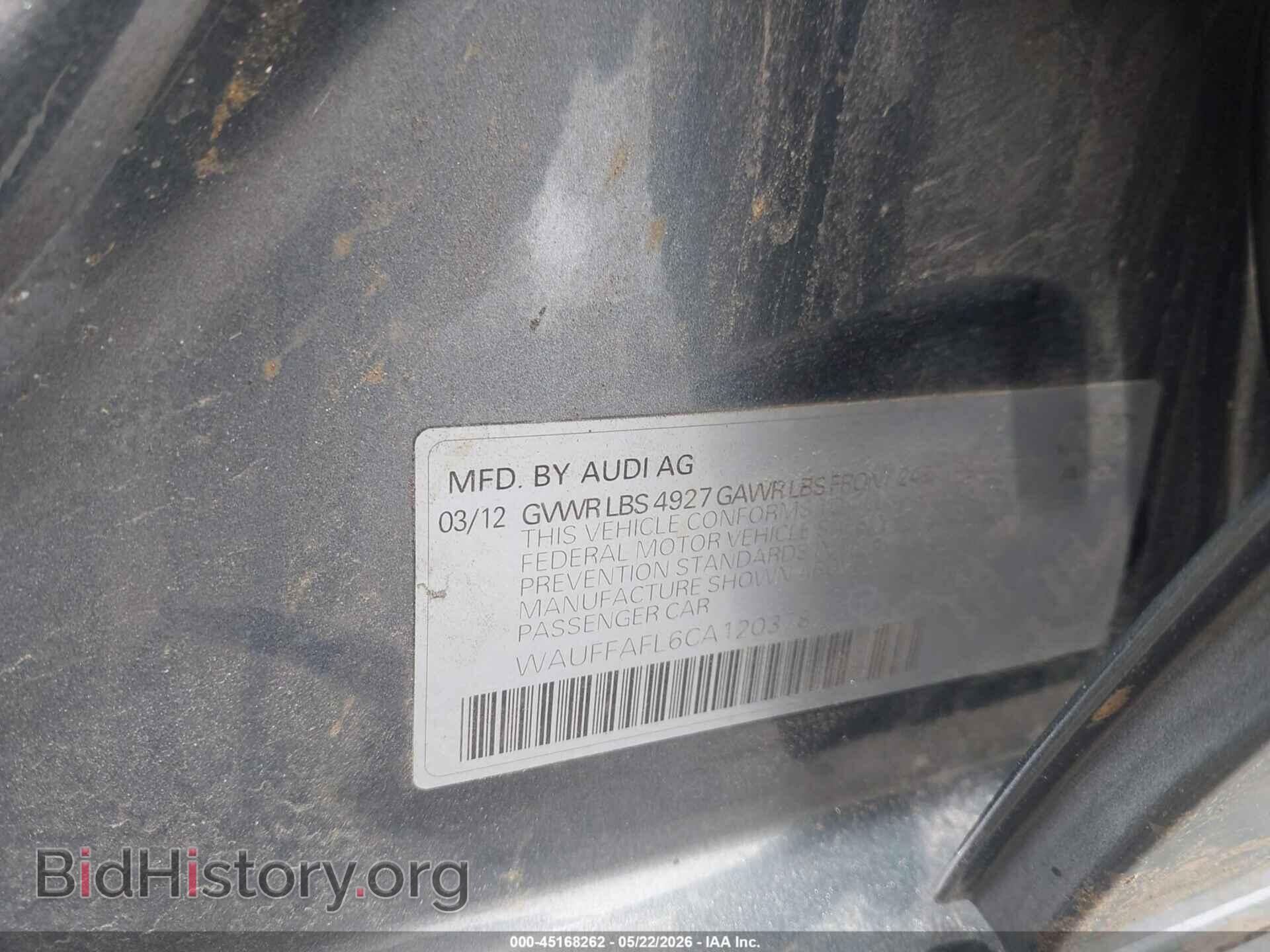 2012 AUDI A4 - VIN: WAUFFAFL6CA120378 - Фото 9