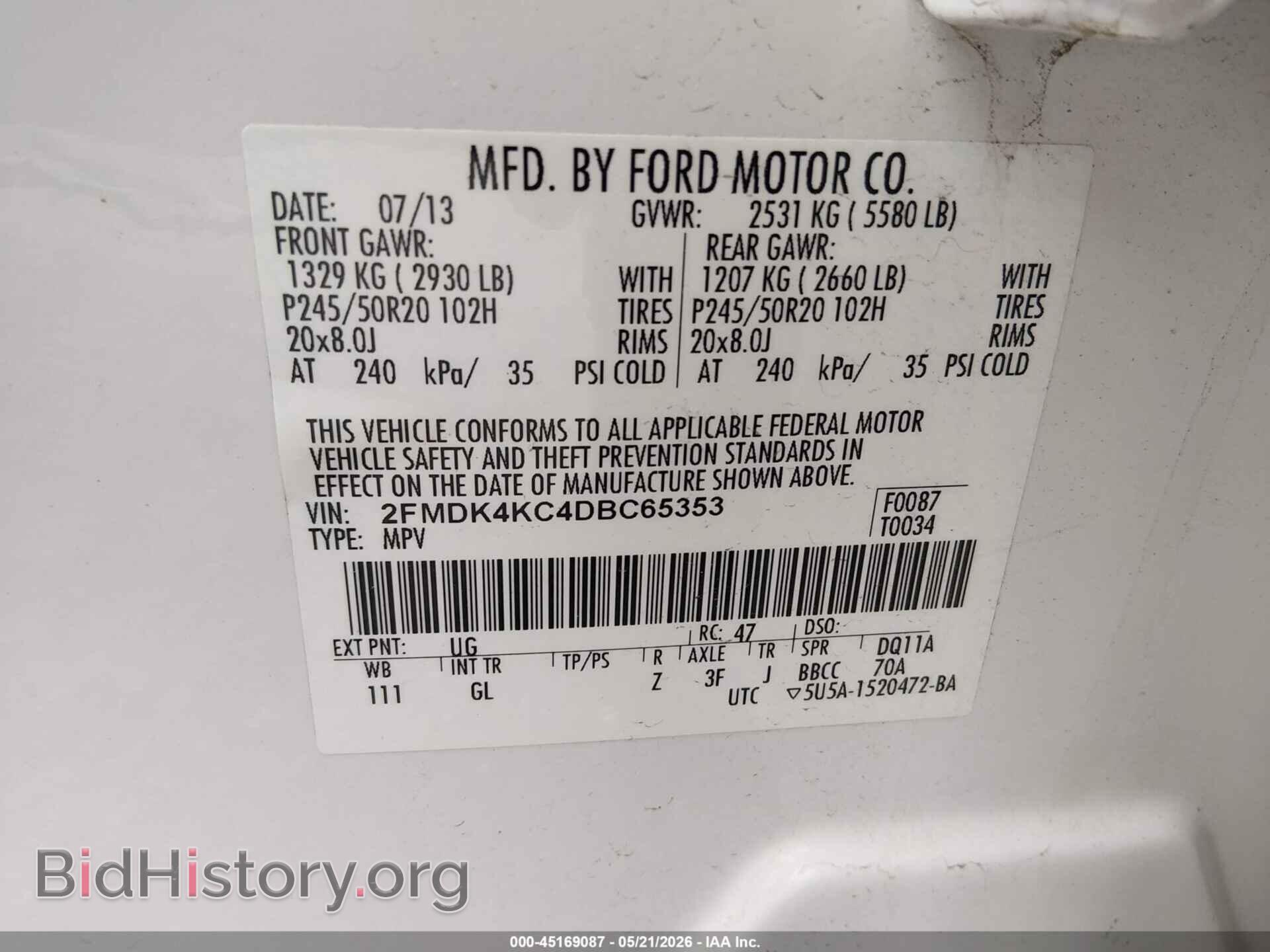 2013 FORD EDGE - VIN: 2FMDK4KC4DBC65353 - Photo 9