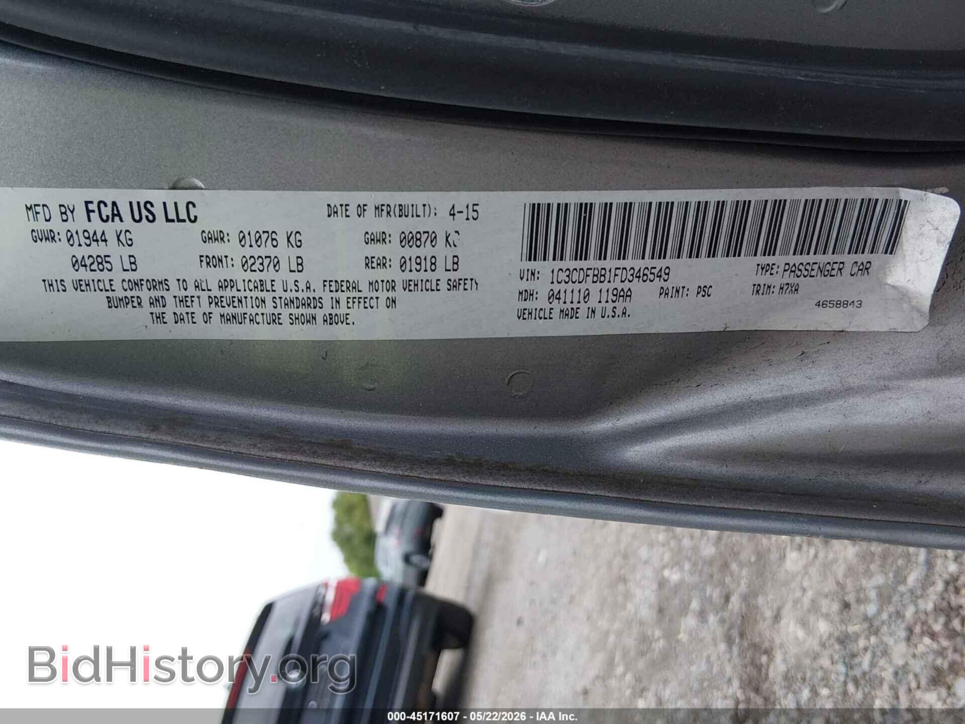 2015 DODGE DART - VIN: 1C3CDFBB1FD346549 - Photo 9