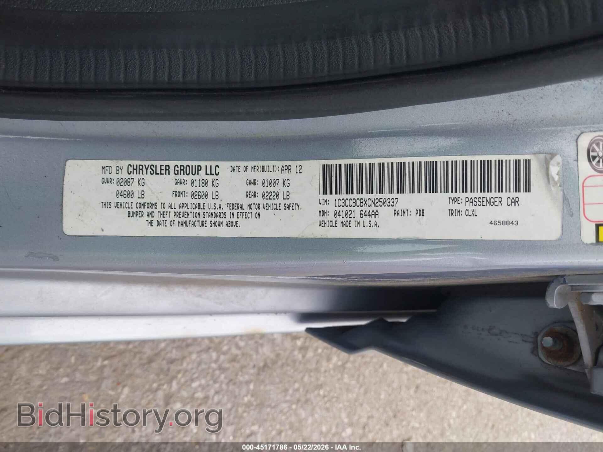 2012 CHRYSLER 200 - VIN: 1C3CCBCBXCN250337 - Фото 9