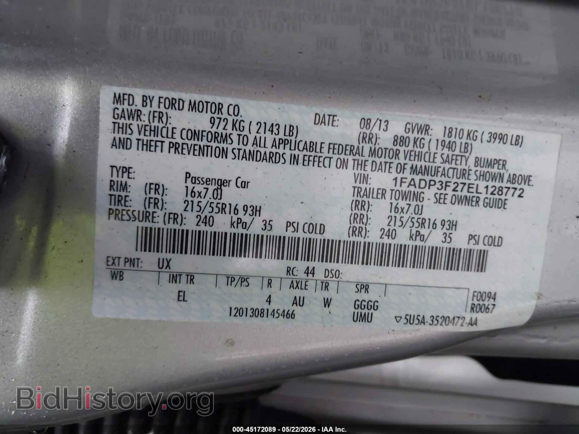 2014 FORD FOCUS - VIN: 1FADP3F27EL128772 - Photo 9