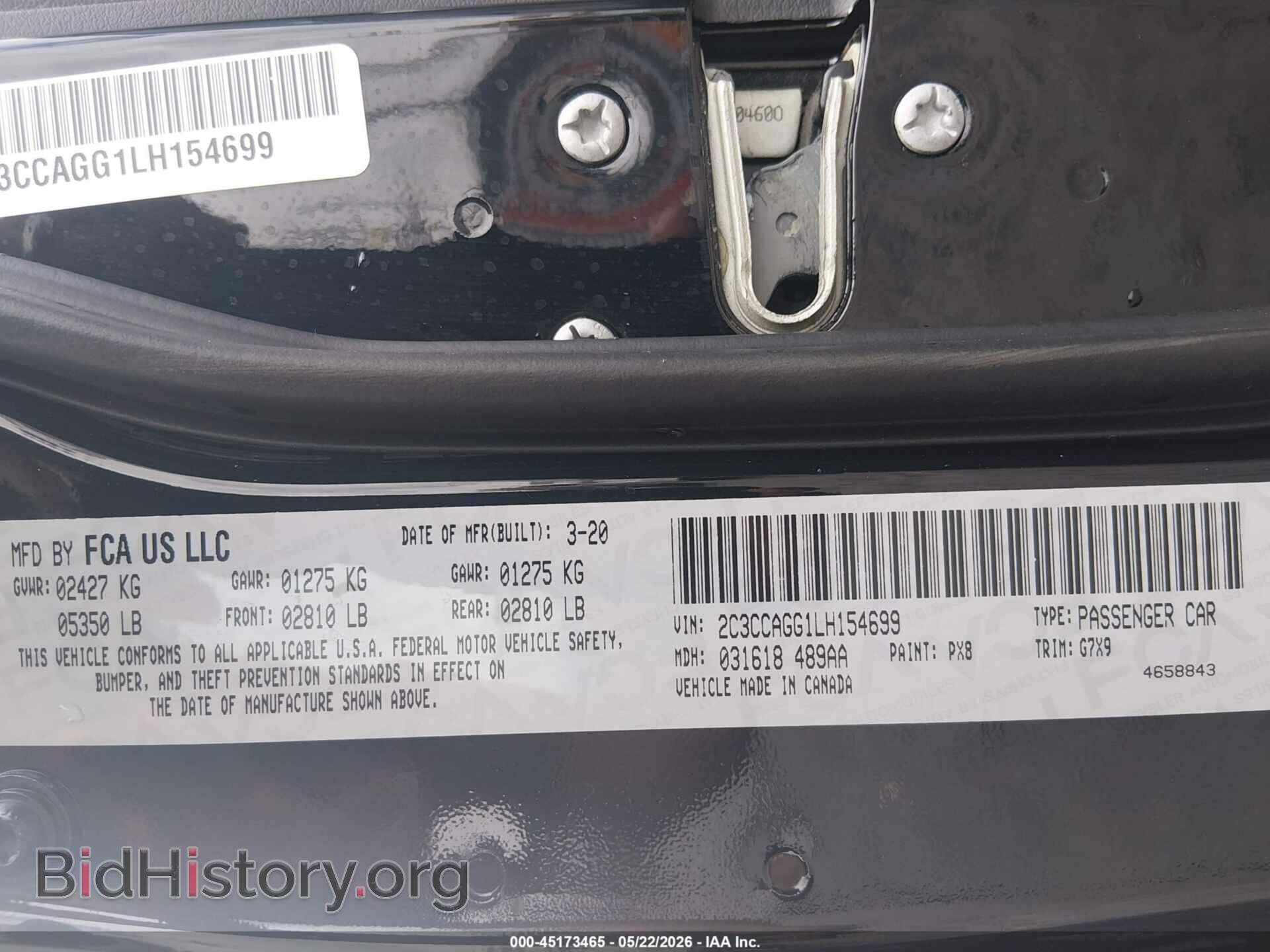 2020 CHRYSLER 300 - VIN: 2C3CCAGG1LH154699 - Фото 9