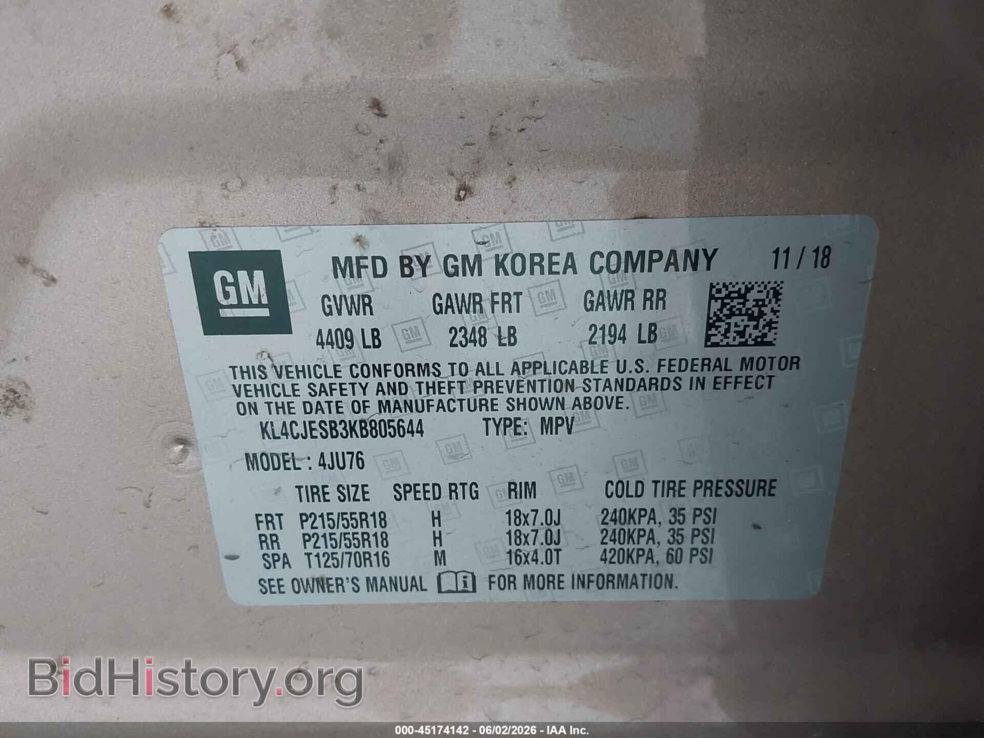 2019 BUICK ENCORE - VIN: KL4CJESB3KB805644 - Photo 9