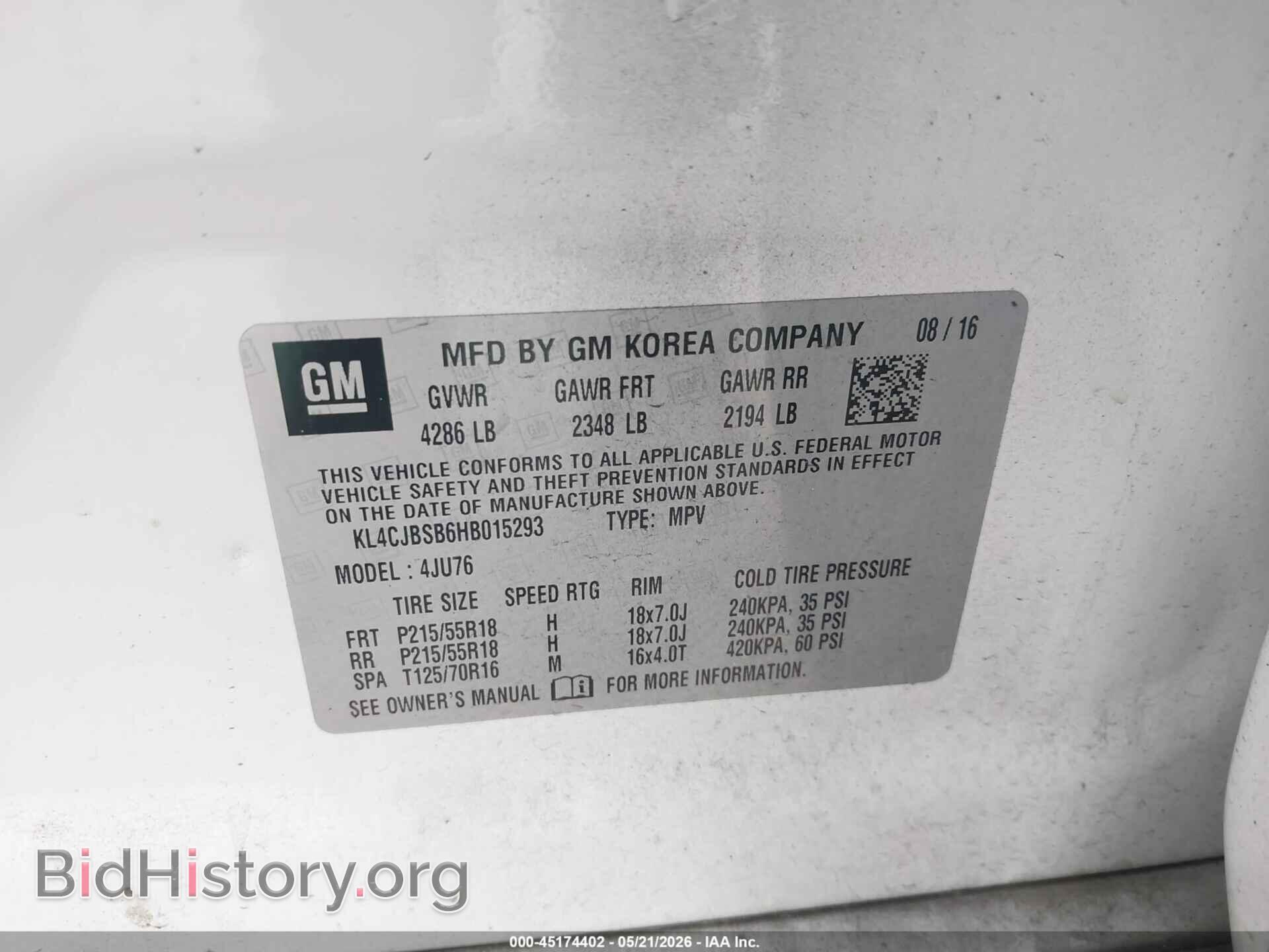 2017 BUICK ENCORE - VIN: KL4CJBSB6HB015293 - Photo 9