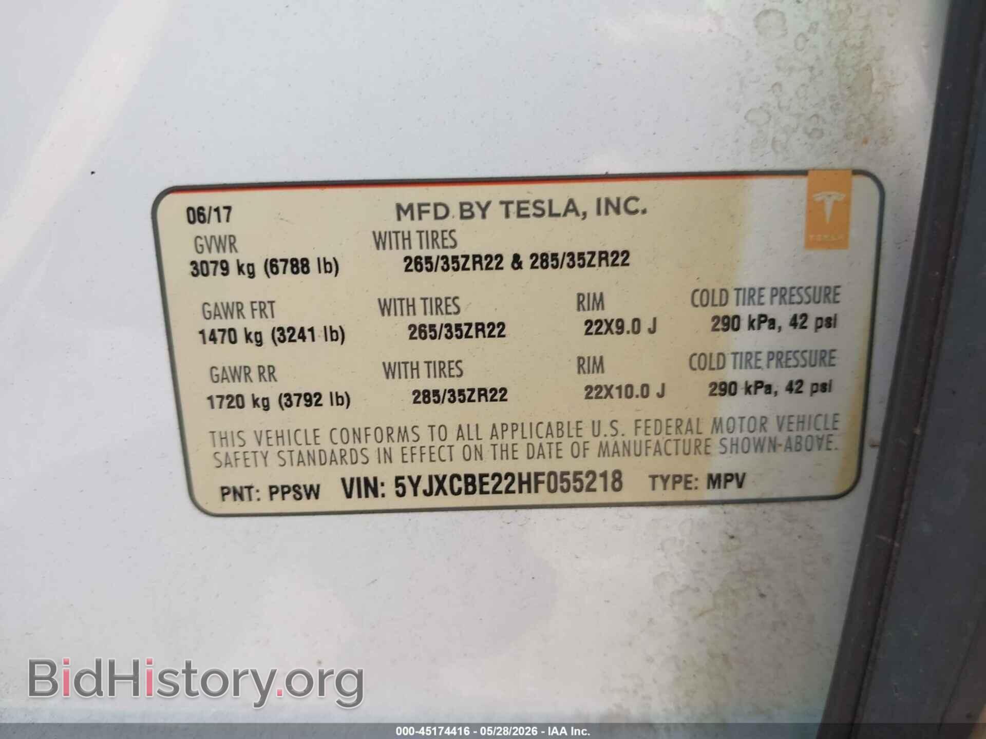 2017 TESLA MODEL X - VIN: 5YJXCBE22HF055218 - Фото 9