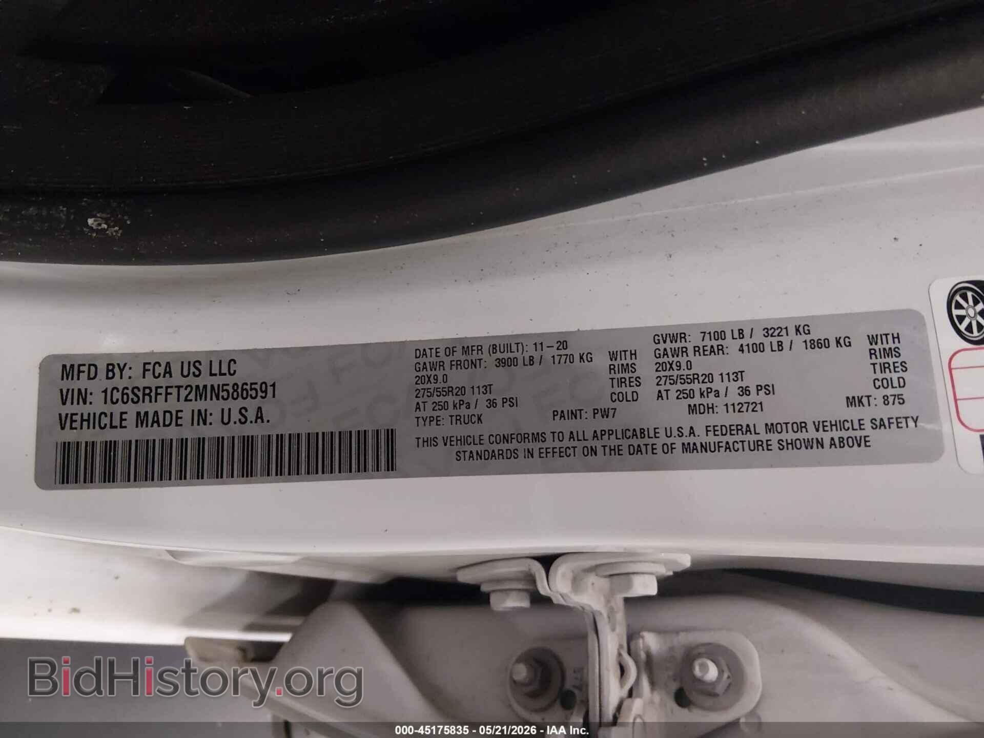 2021 RAM 1500 - VIN: 1C6SRFFT2MN586591 - Фото 9
