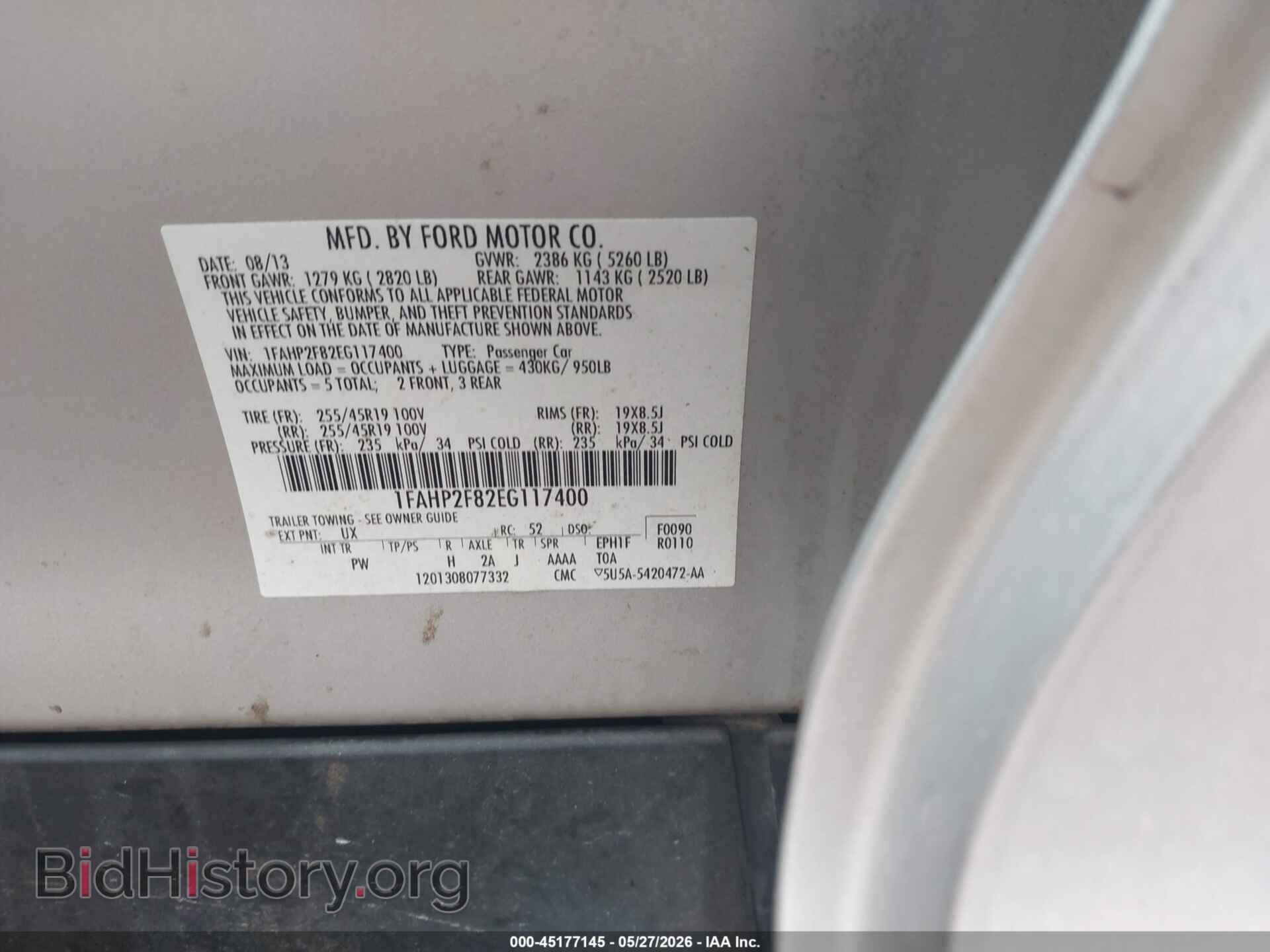 2014 FORD TAURUS - VIN: 1FAHP2F82EG117400 - Photo 9