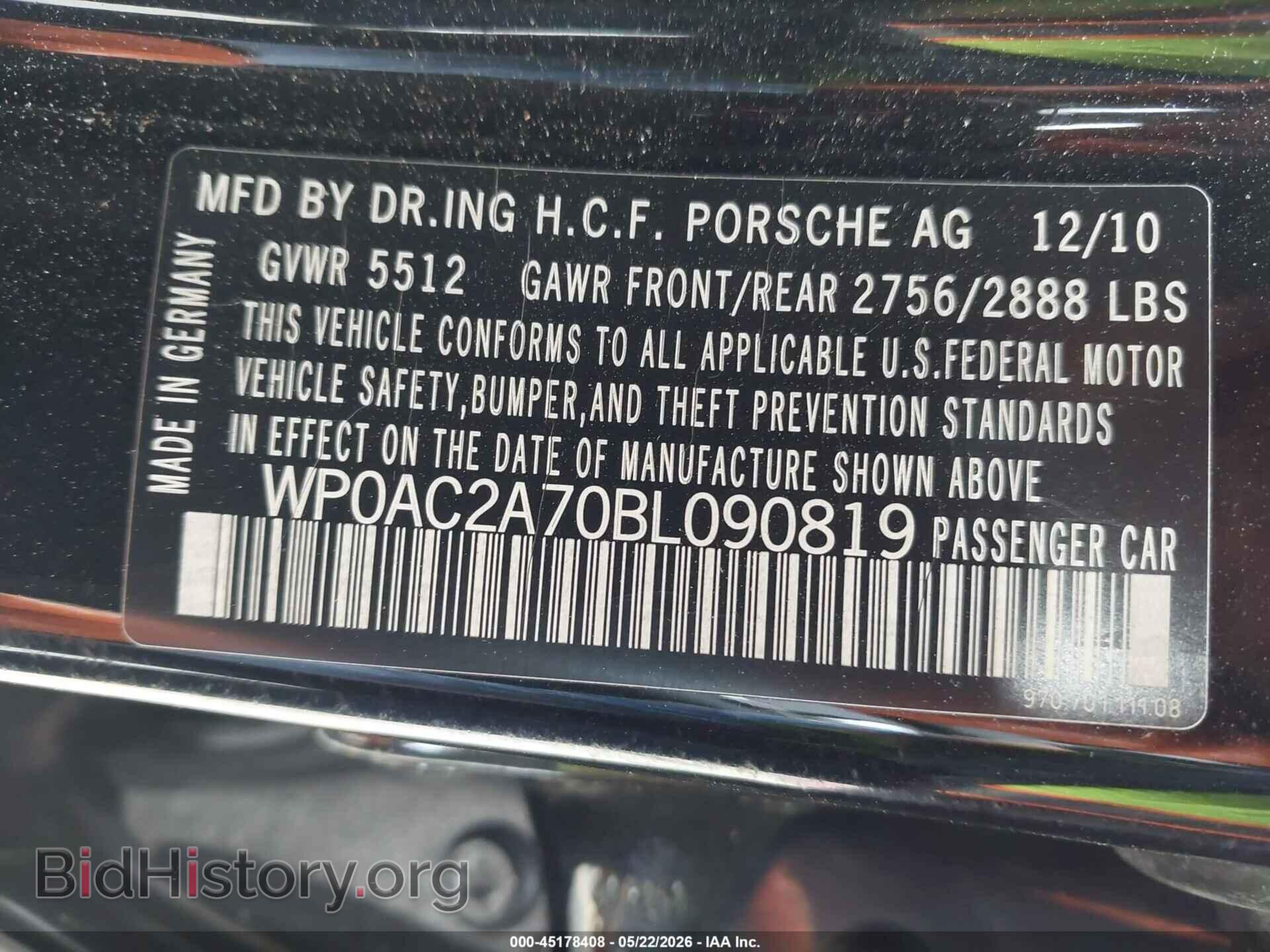 2011 PORSCHE PANAMERA - VIN: WP0AC2A70BL090819 - Фото 9