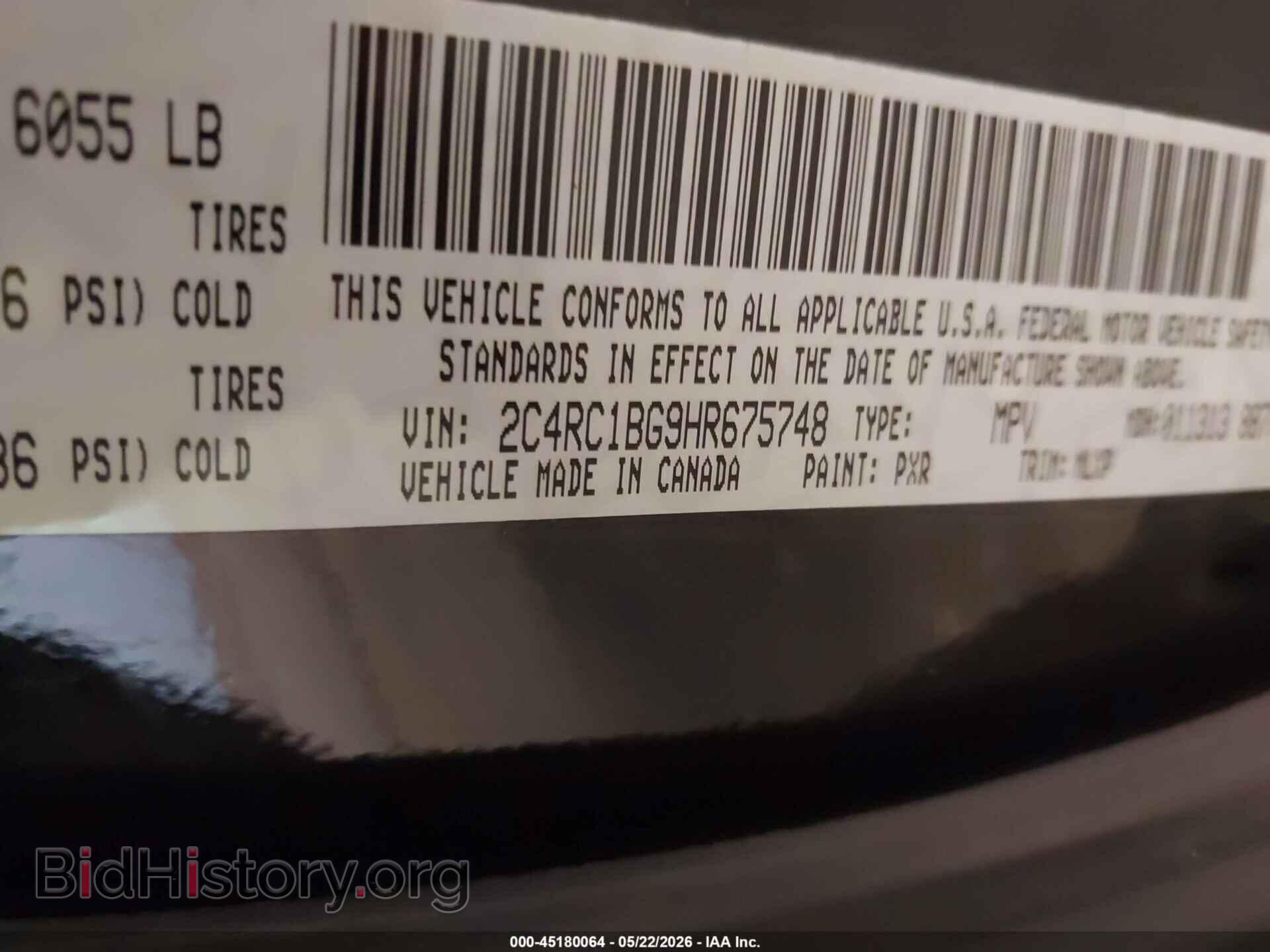 2017 CHRYSLER PACIFICA - VIN: 2C4RC1BG9HR675748 - Photo 9