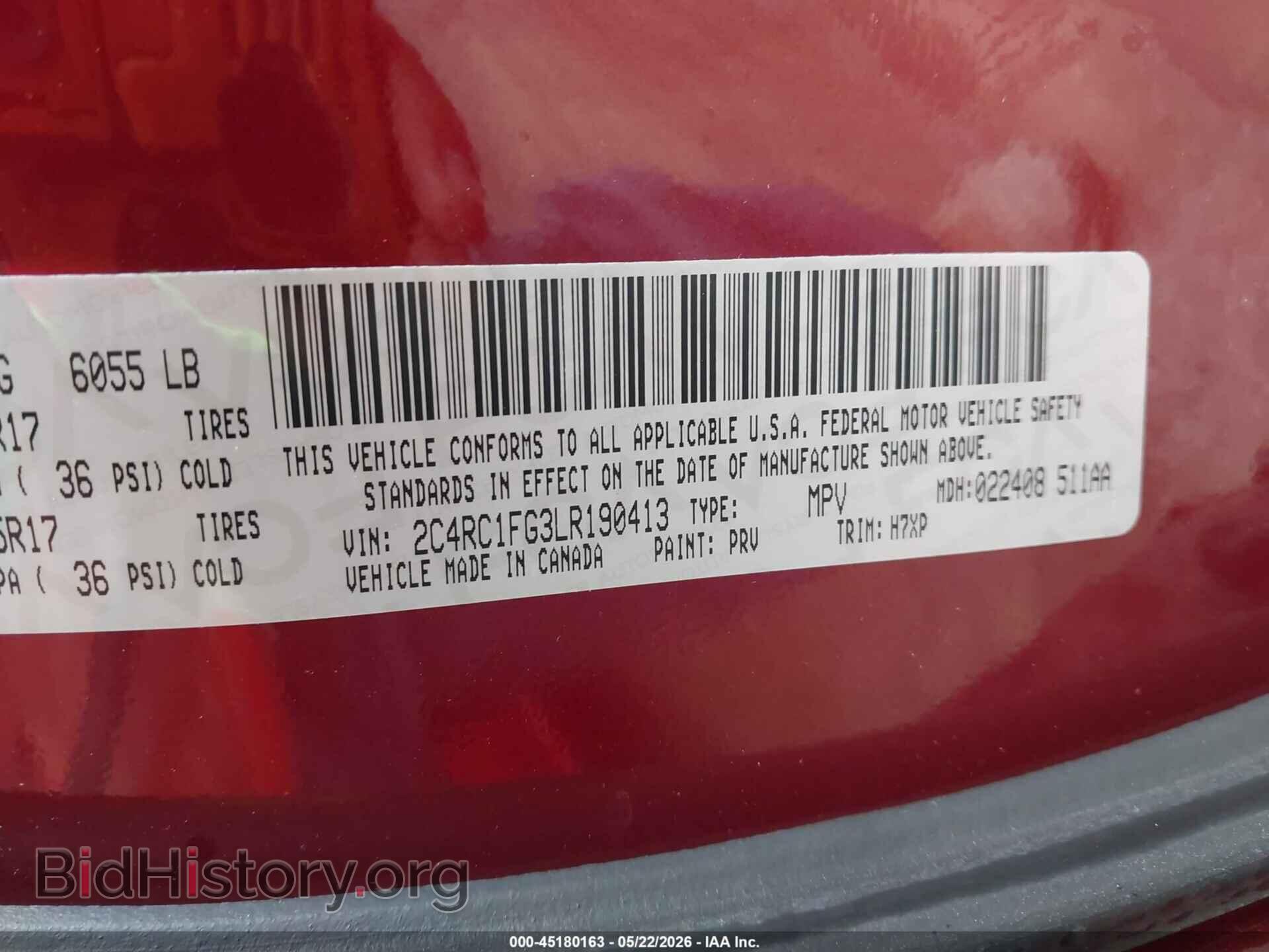 2020 CHRYSLER PACIFICA - VIN: 2C4RC1FG3LR190413 - Photo 9