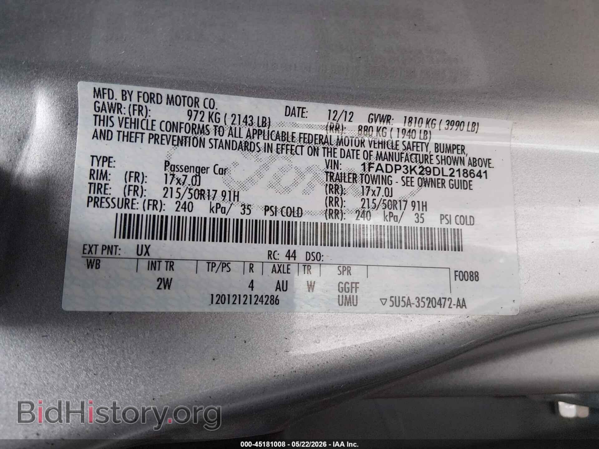 2013 FORD FOCUS - VIN: 1FADP3K29DL218641 - Photo 9