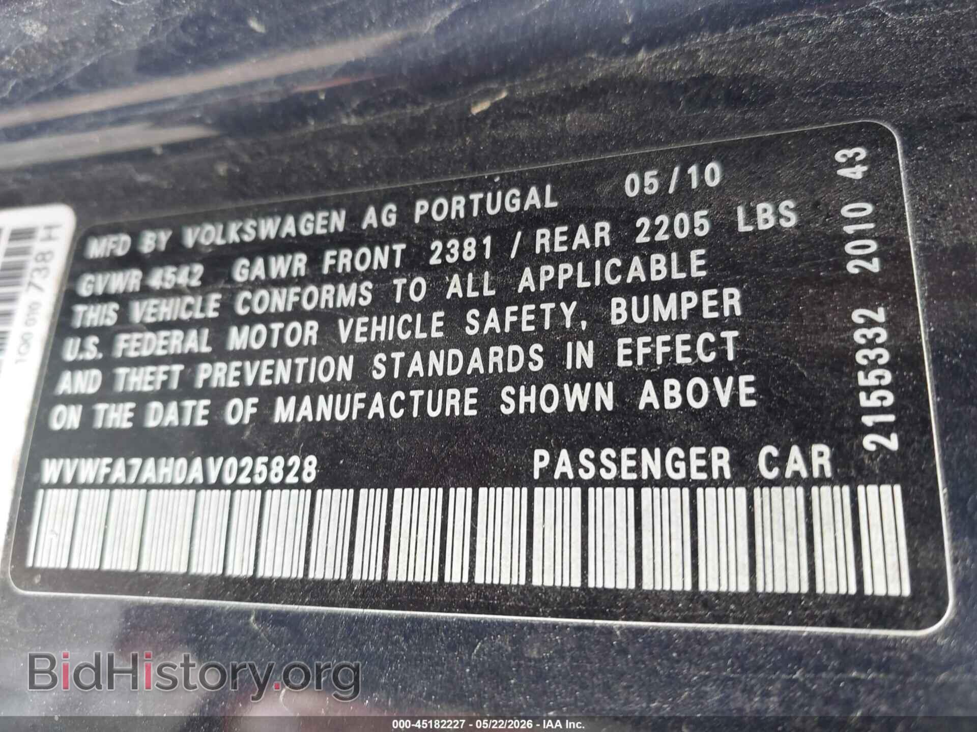 2010 VOLKSWAGEN EOS - VIN: WVWFA7AH0AV025828 - Фото 9