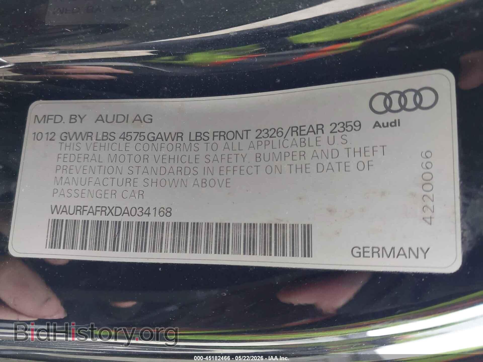 2013 AUDI A5 - VIN: WAURFAFRXDA034168 - Photo 9