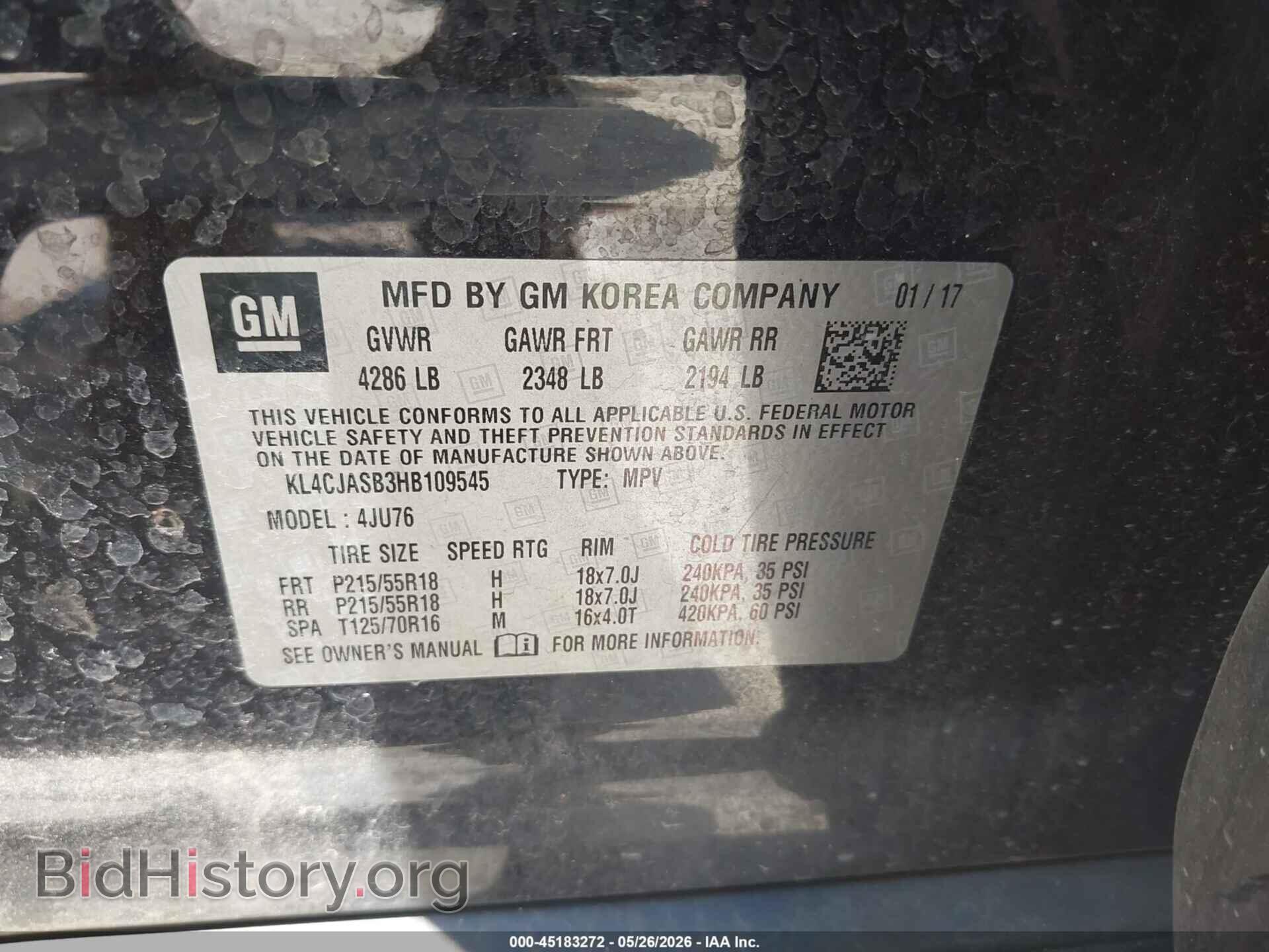 2017 BUICK ENCORE - VIN: KL4CJASB3HB109545 - Photo 9
