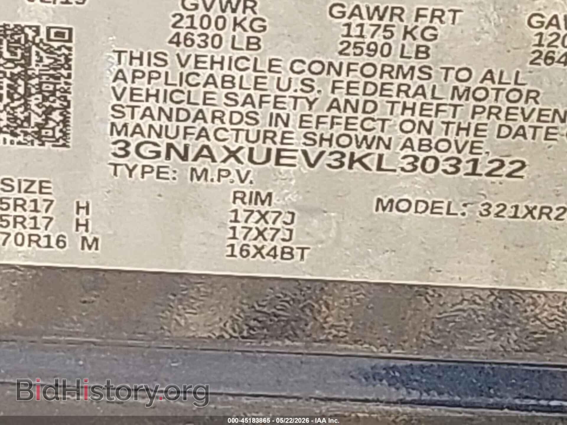 2019 CHEVROLET EQUINOX - VIN: 3GNAXUEV3KL303122 - Фото 9