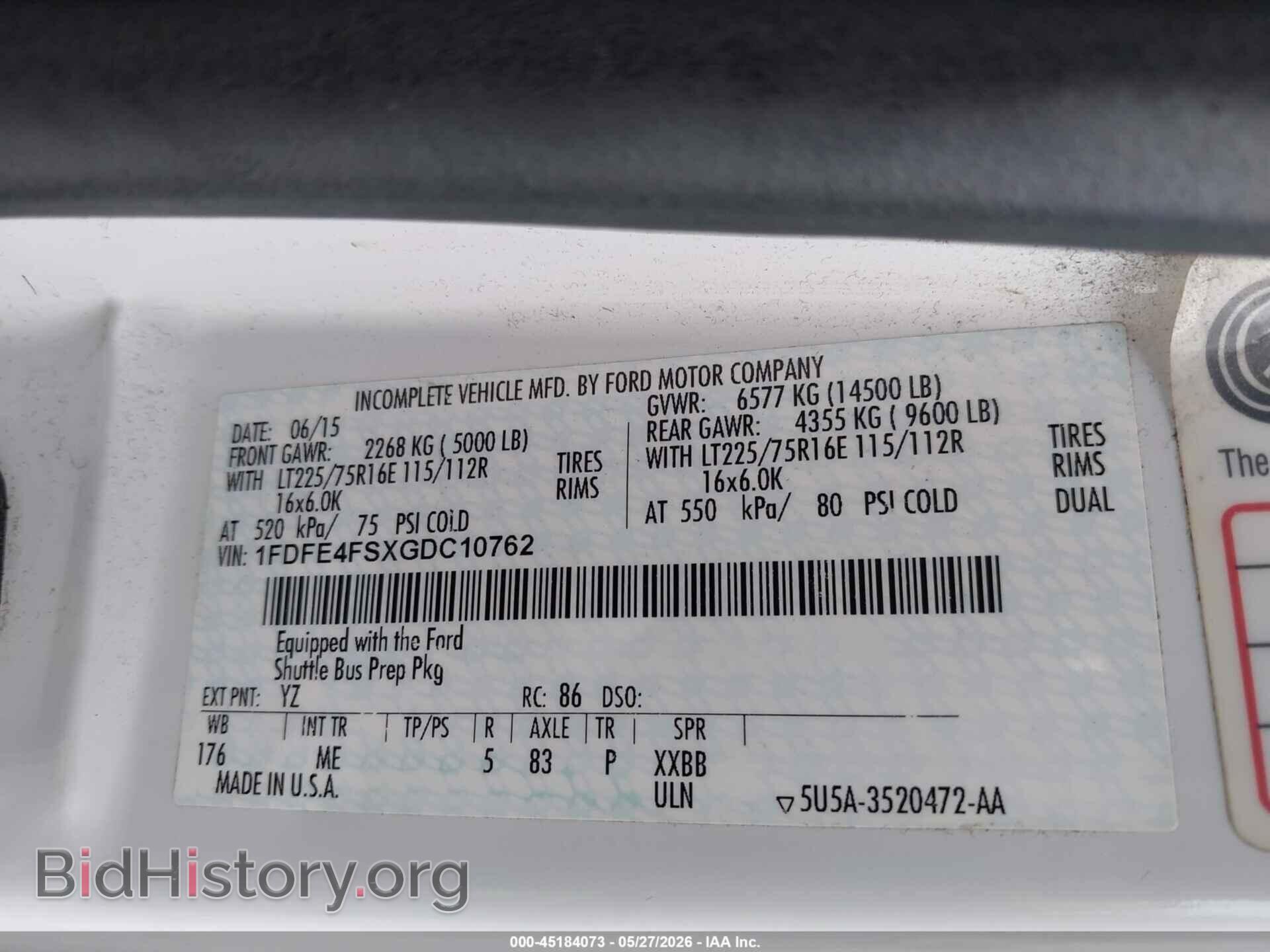2016 FORD E-450 CUTAWAY - VIN: 1FDFE4FSXGDC10762 - Фото 8