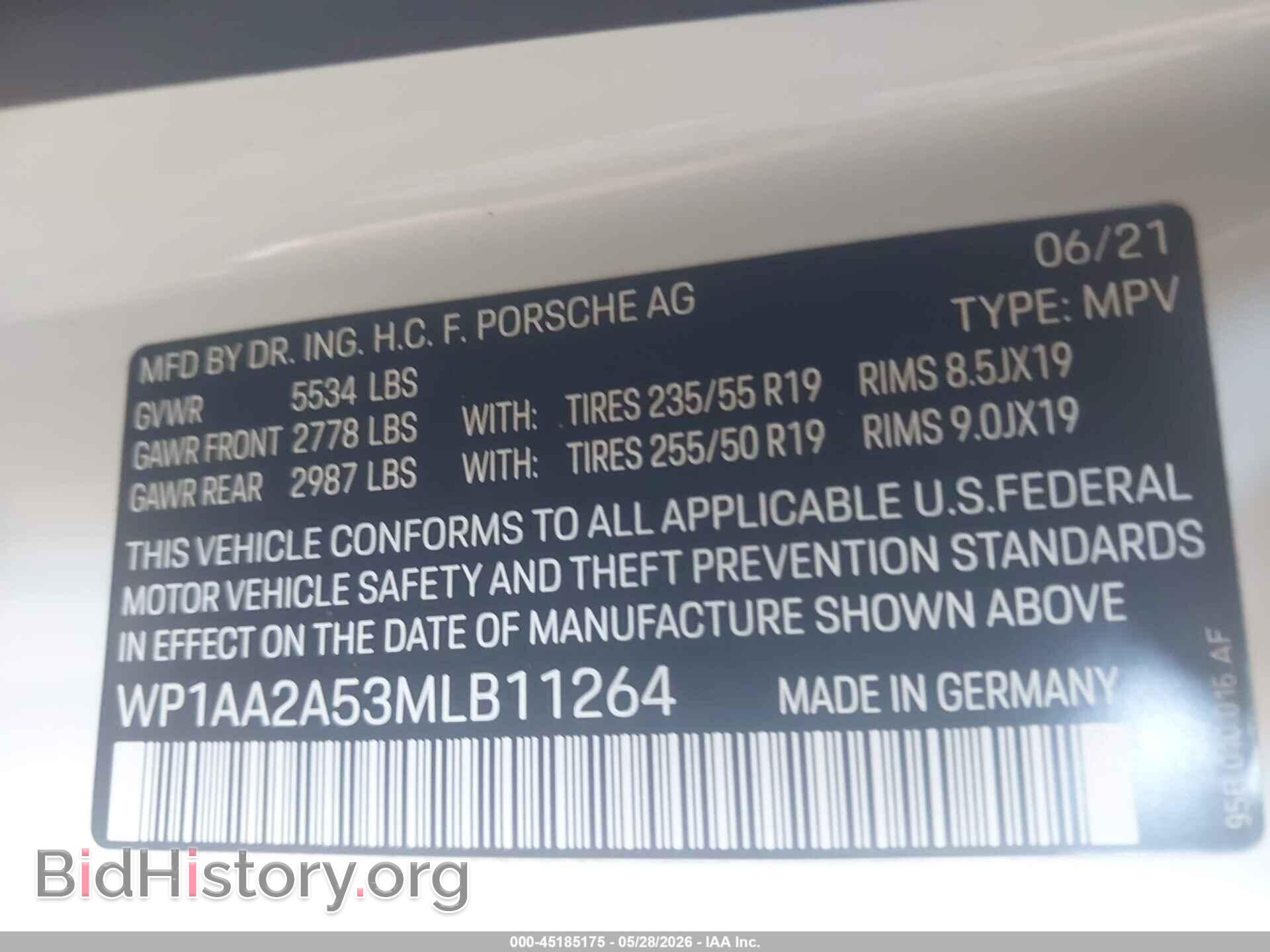2021 PORSCHE MACAN - VIN: WP1AA2A53MLB11264 - Фото 9