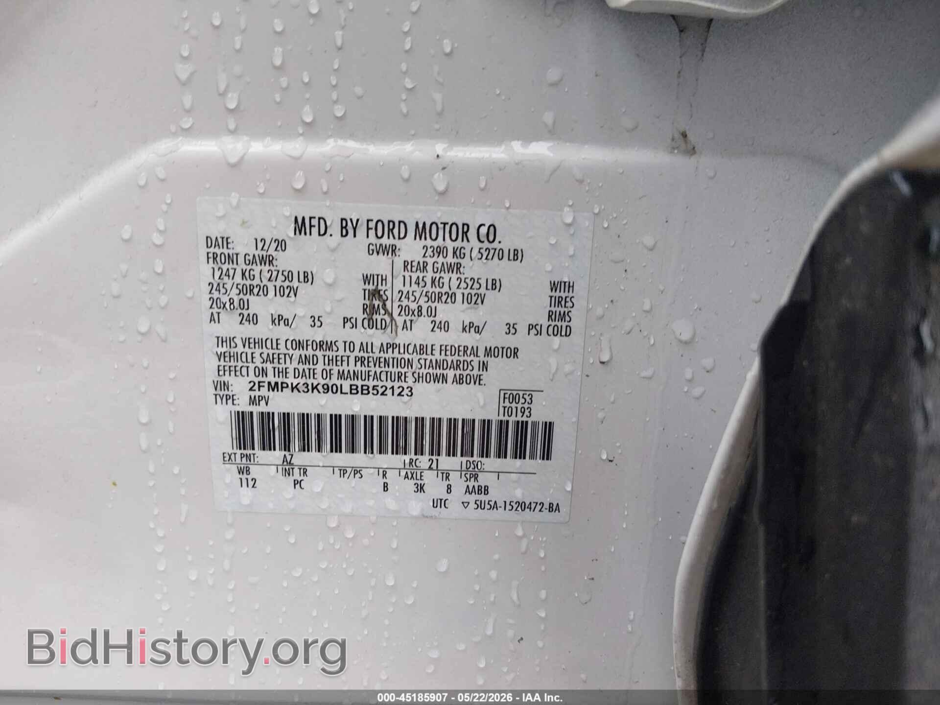 2020 FORD EDGE - VIN: 2FMPK3K90LBB52123 - Photo 9