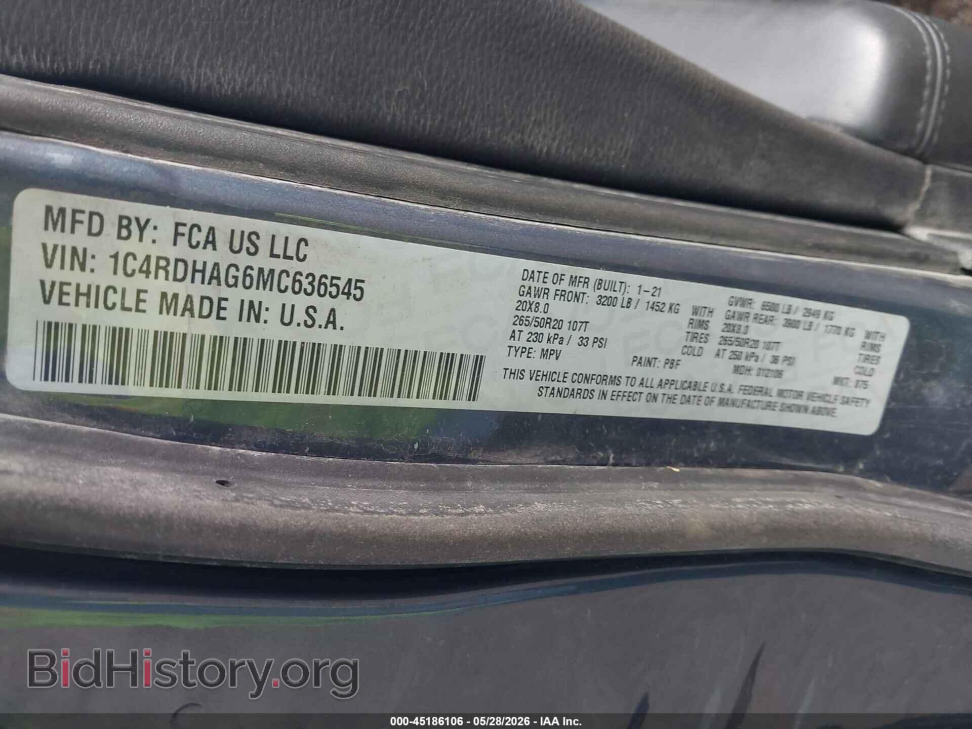 2021 DODGE DURANGO - VIN: 1C4RDHAG6MC636545 - Photo 9