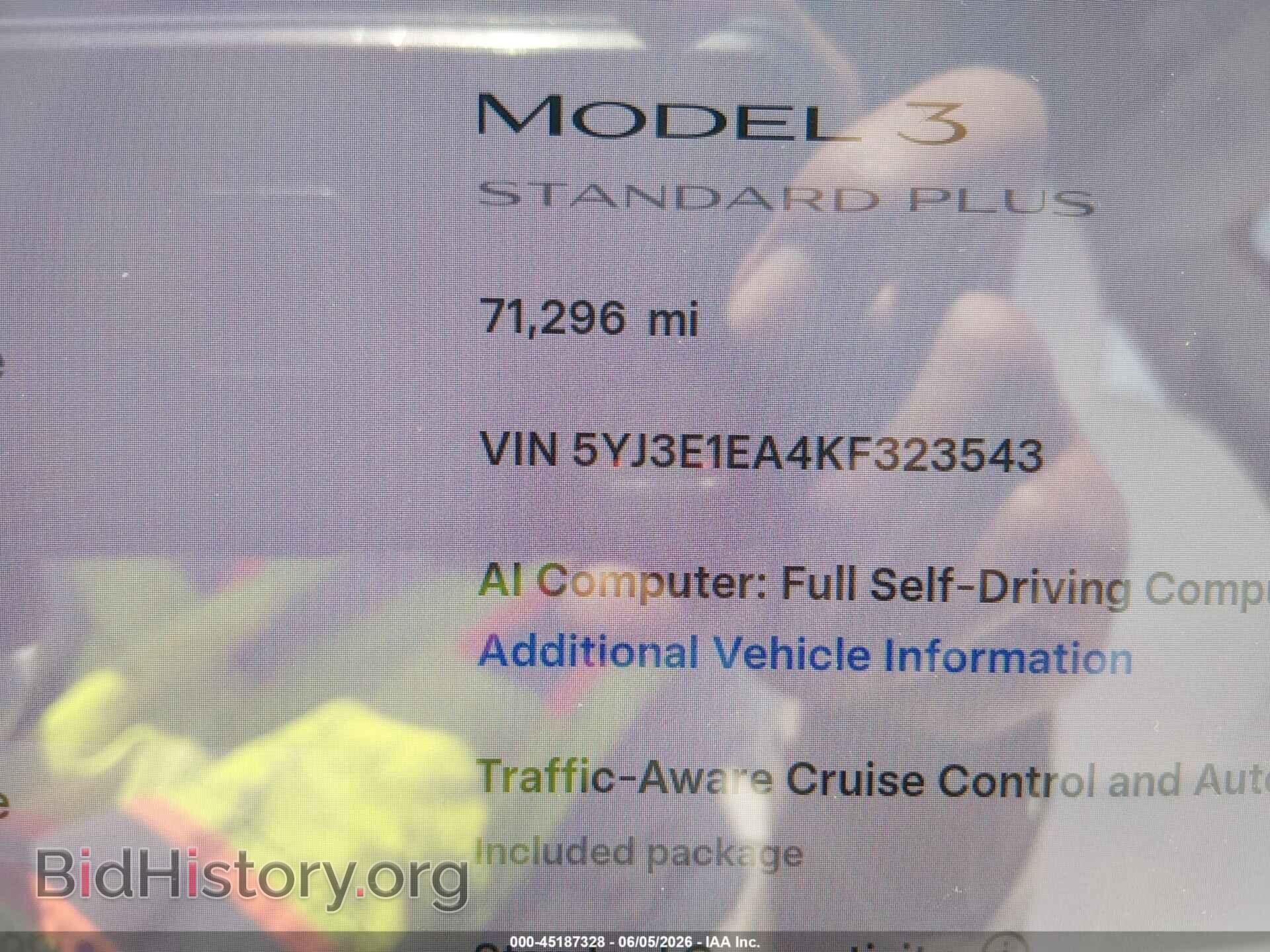 2019 TESLA MODEL 3 - VIN: 5YJ3E1EA4KF323543 - Фото 15