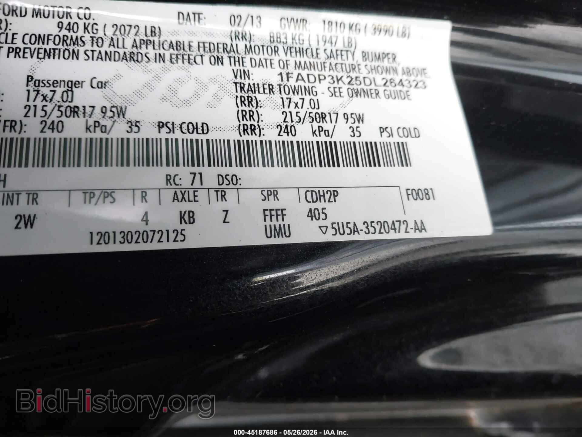 2013 FORD FOCUS - VIN: 1FADP3K25DL264323 - Фото 9