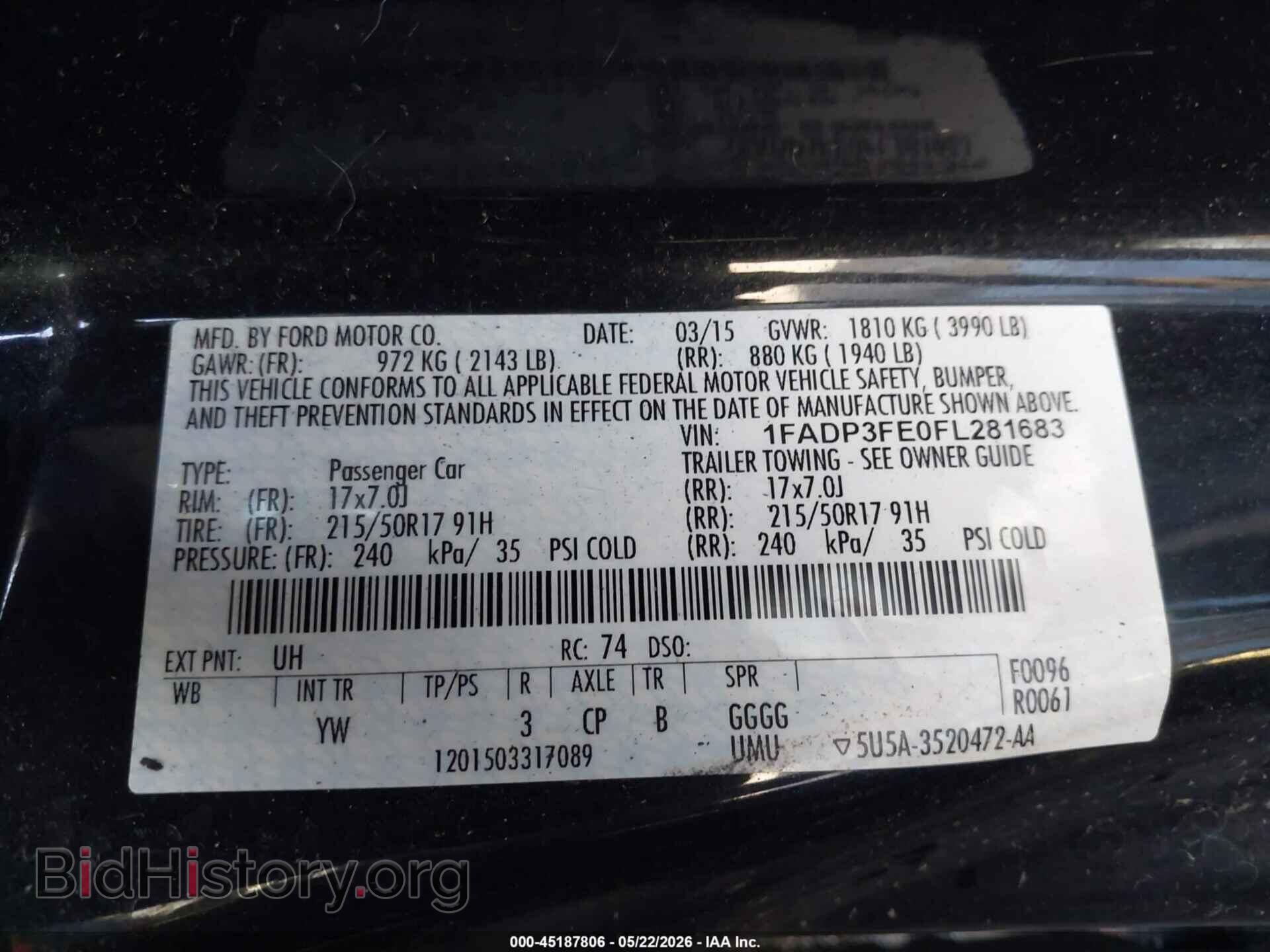 2015 FORD FOCUS - VIN: 1FADP3FE0FL281683 - Фото 9