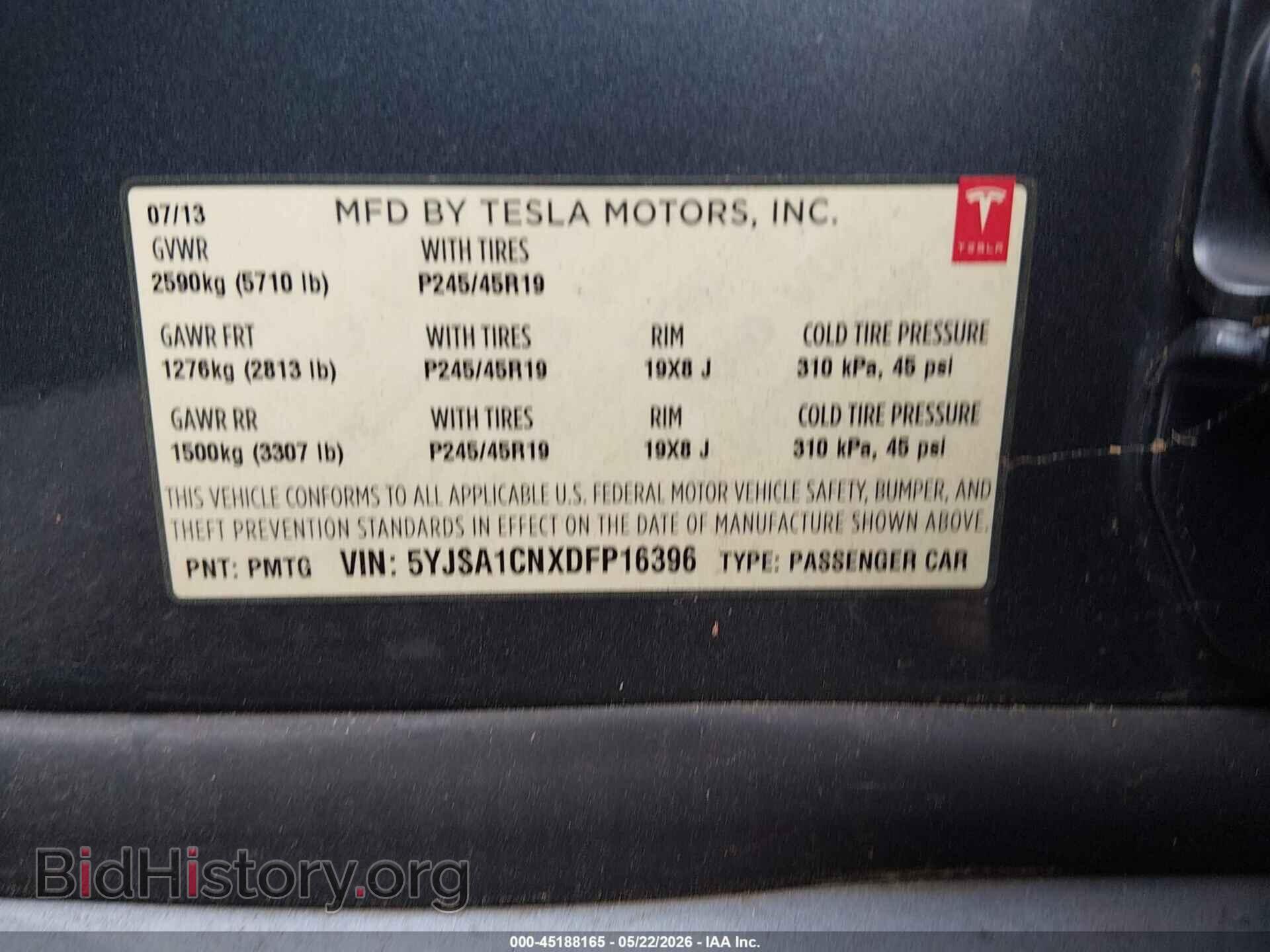 2013 TESLA MODEL S - VIN: 5YJSA1CNXDFP16396 - Photo 8
