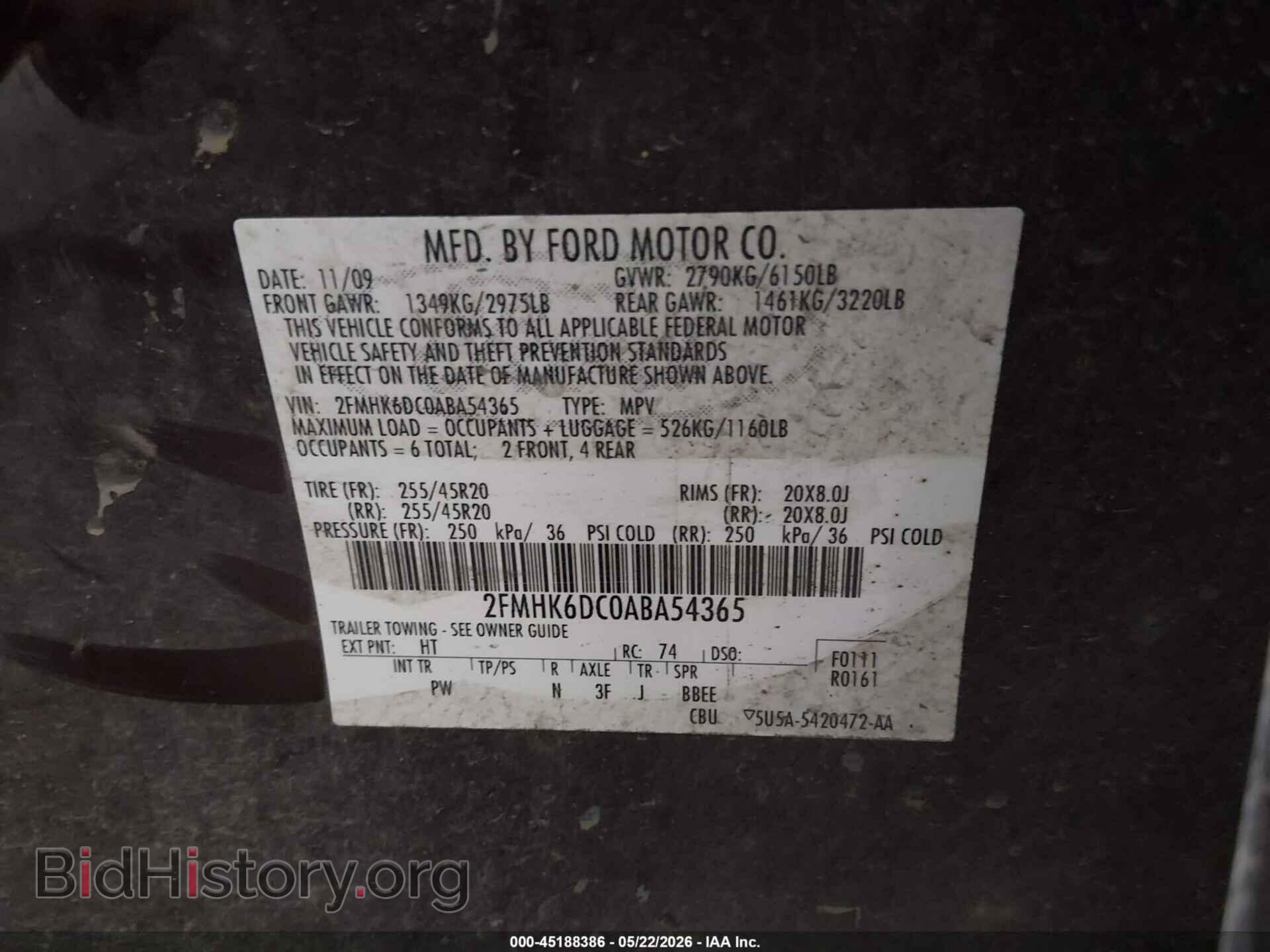 2010 FORD FLEX - VIN: 2FMHK6DC0ABA54365 - Photo 9