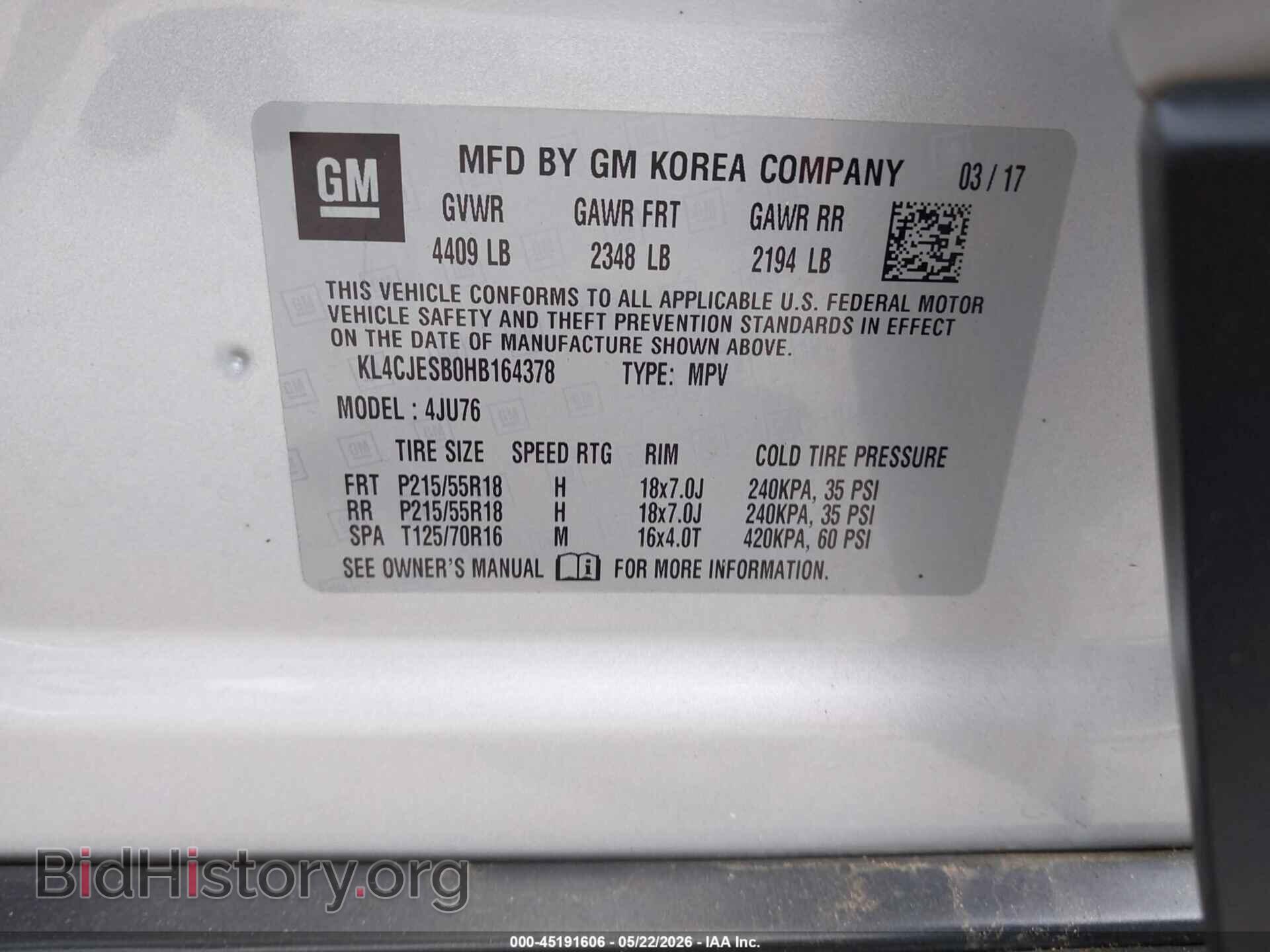 2017 BUICK ENCORE - VIN: KL4CJESB0HB164378 - Photo 9