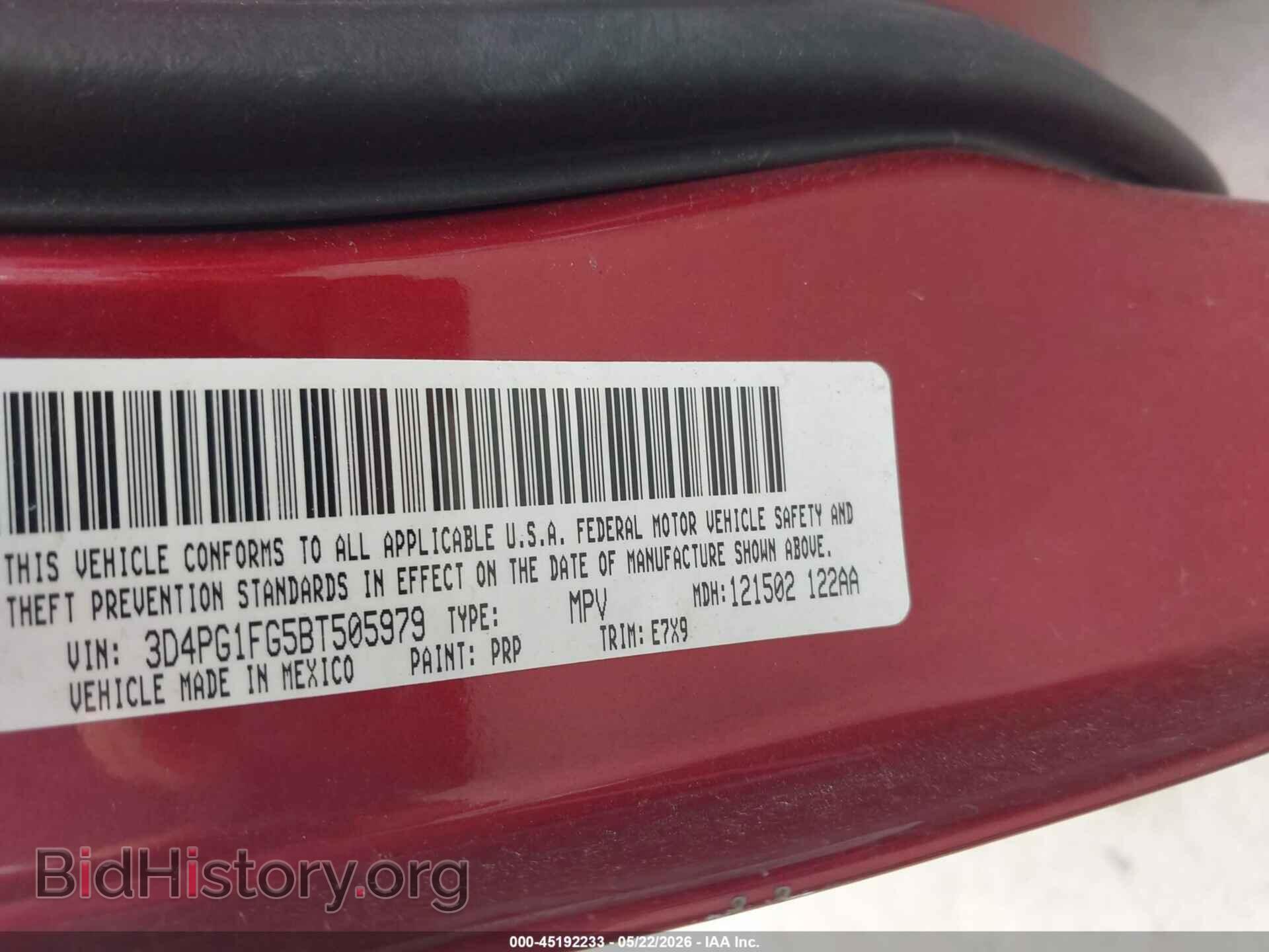 2011 DODGE JOURNEY - VIN: 3D4PG1FG5BT505979 - Фото 9