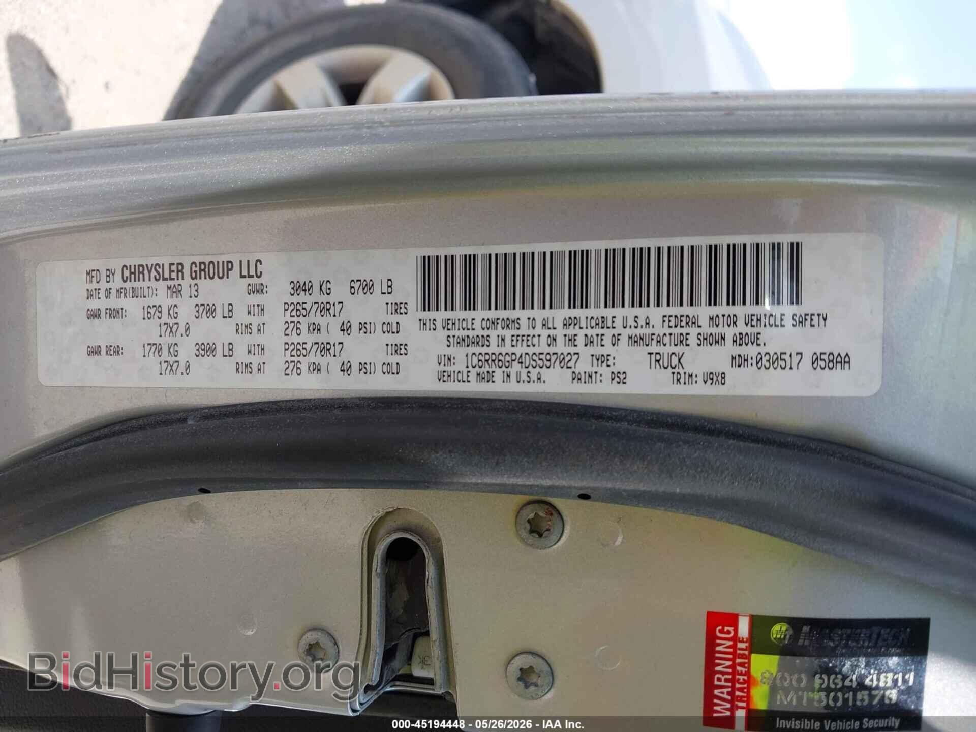 2013 RAM 1500 - VIN: 1C6RR6GP4DS597027 - Photo 9